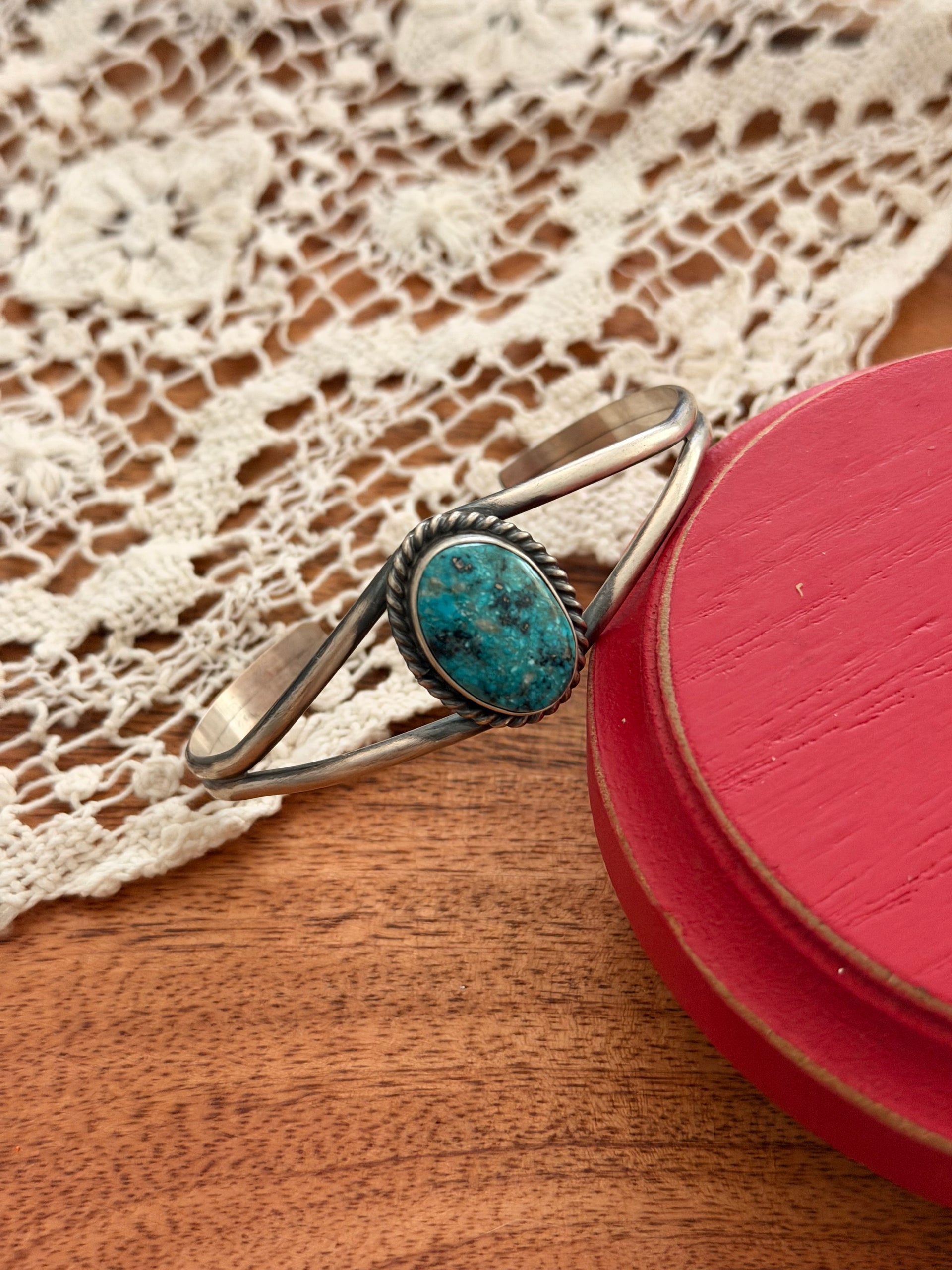 Dave Skeets Turquoise & Sterling Silver Cuff Bracelet