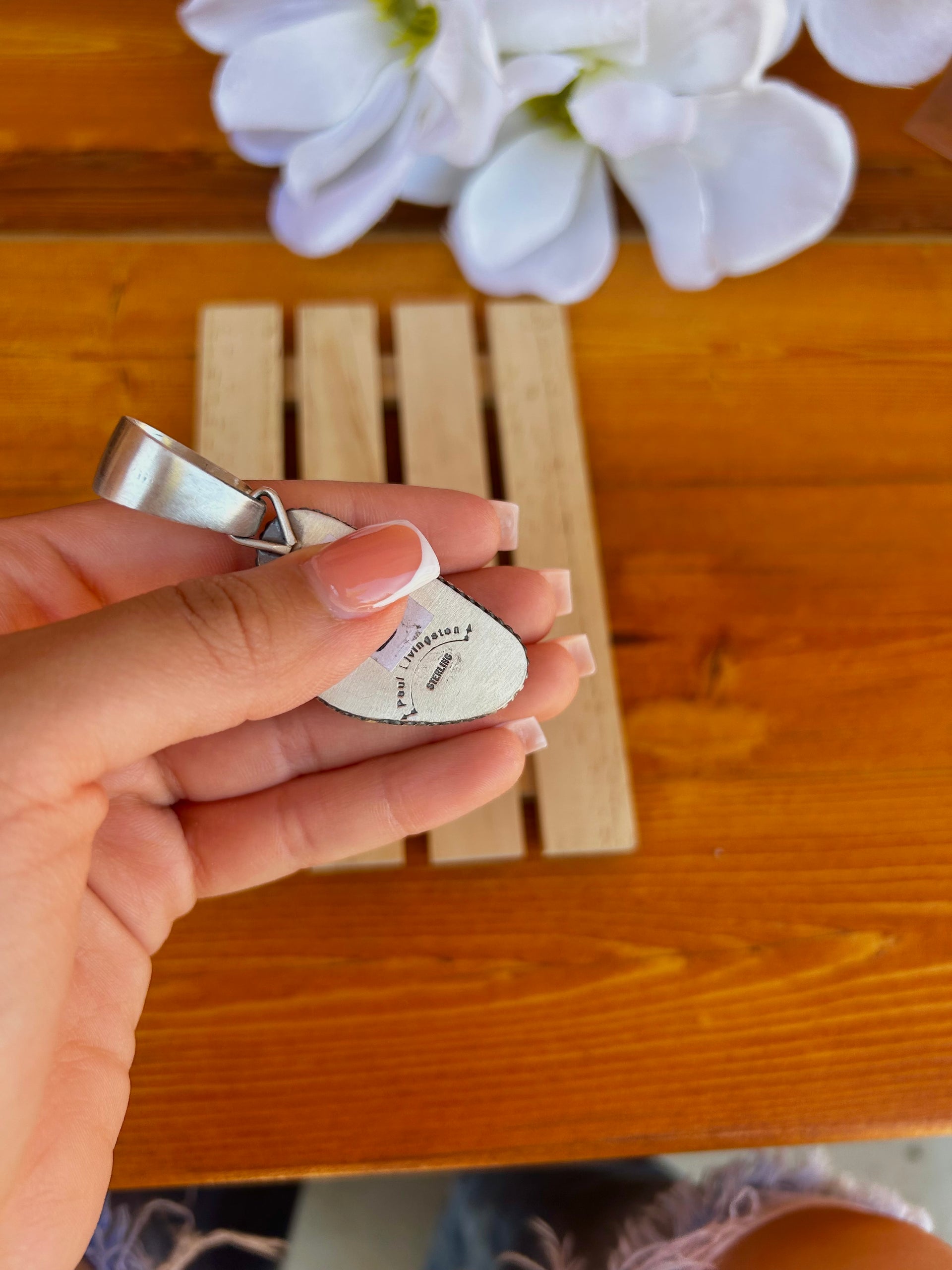 Paul Livingston Natural Robsion & Sterling Silver Pendant