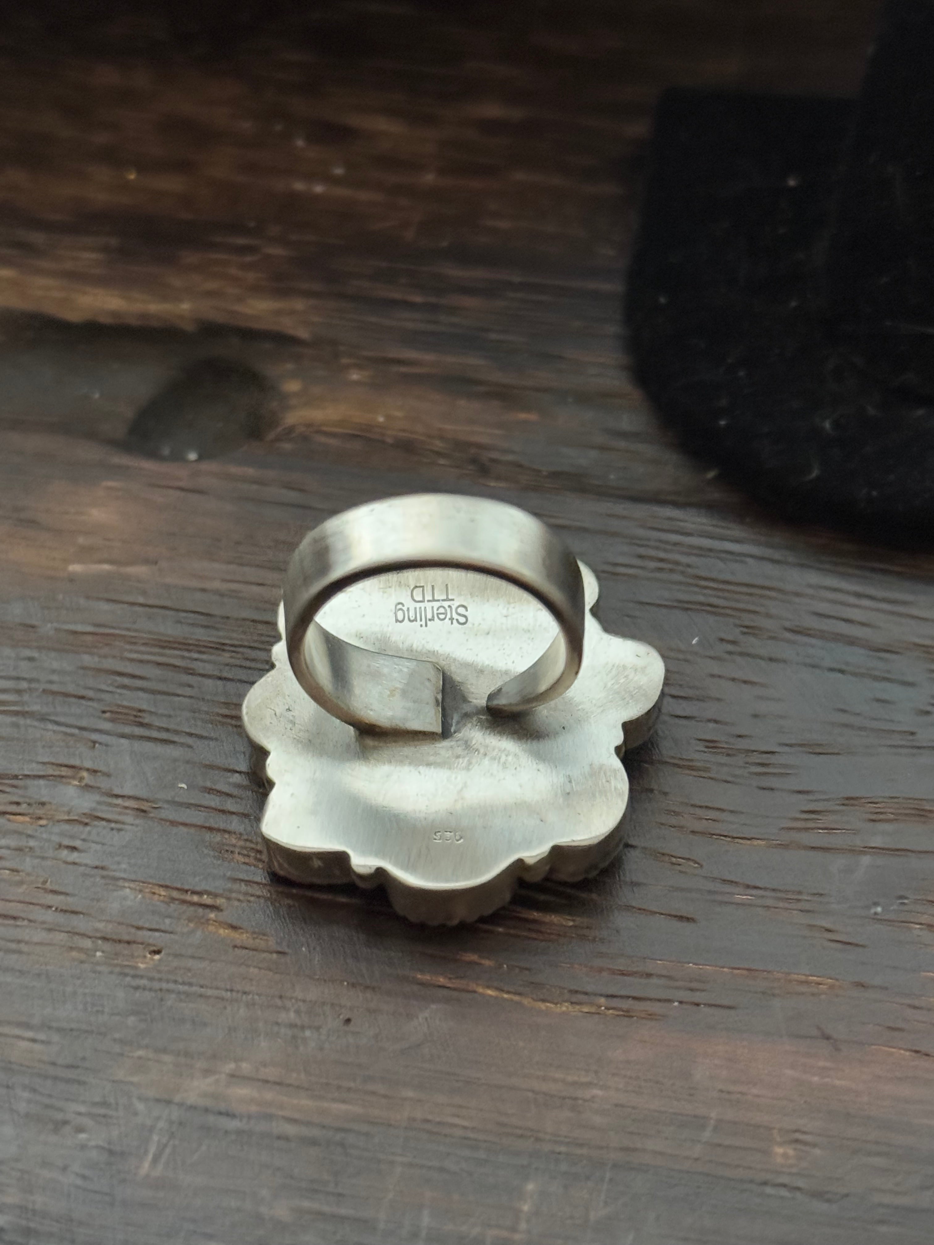 Southwest Handmade Multi Stone & Sterling Silver Adjustable Ring