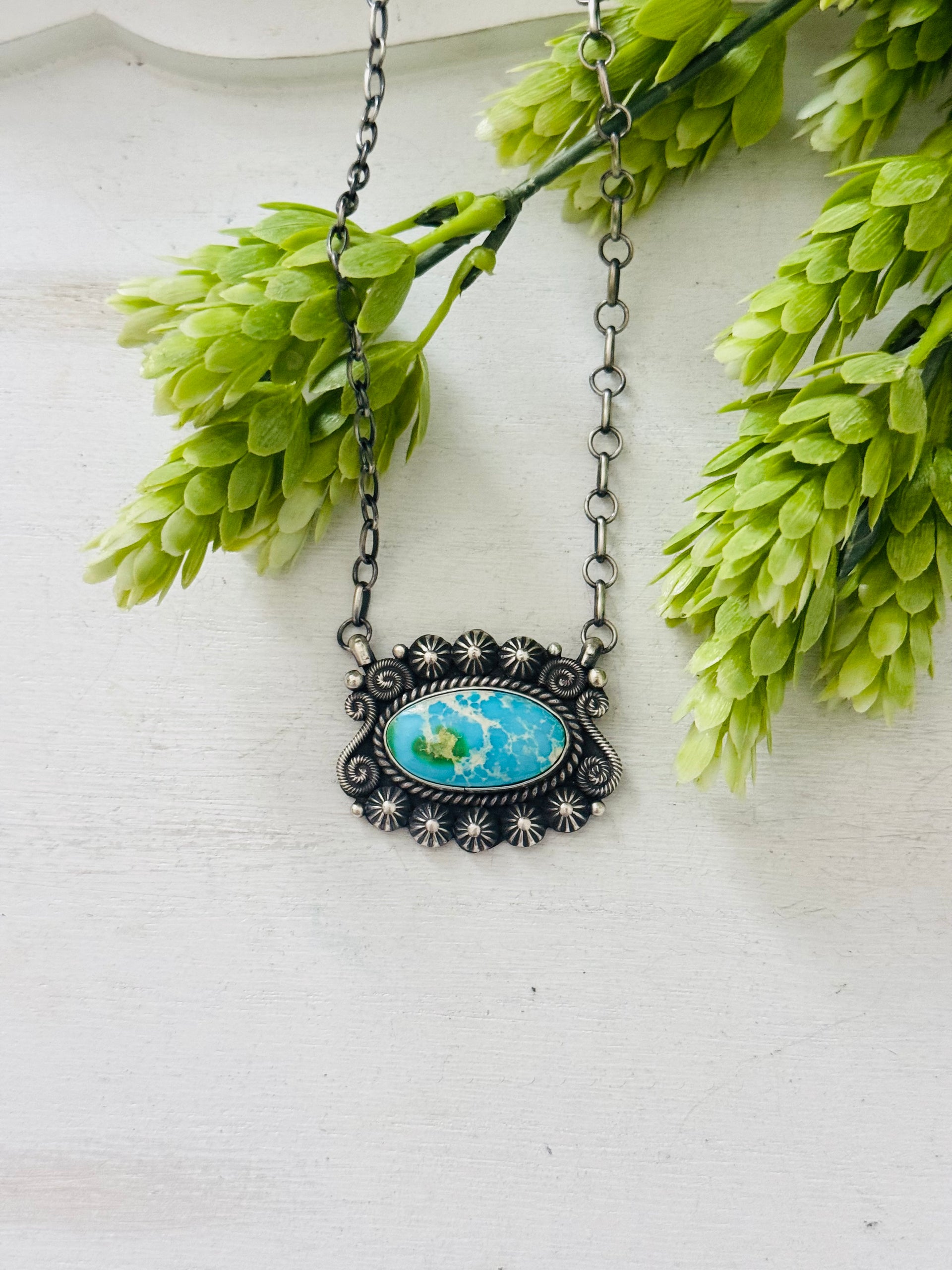 Ray Calladitto Sonoran Mountain Turquoise& Sterling Sliver Necklace