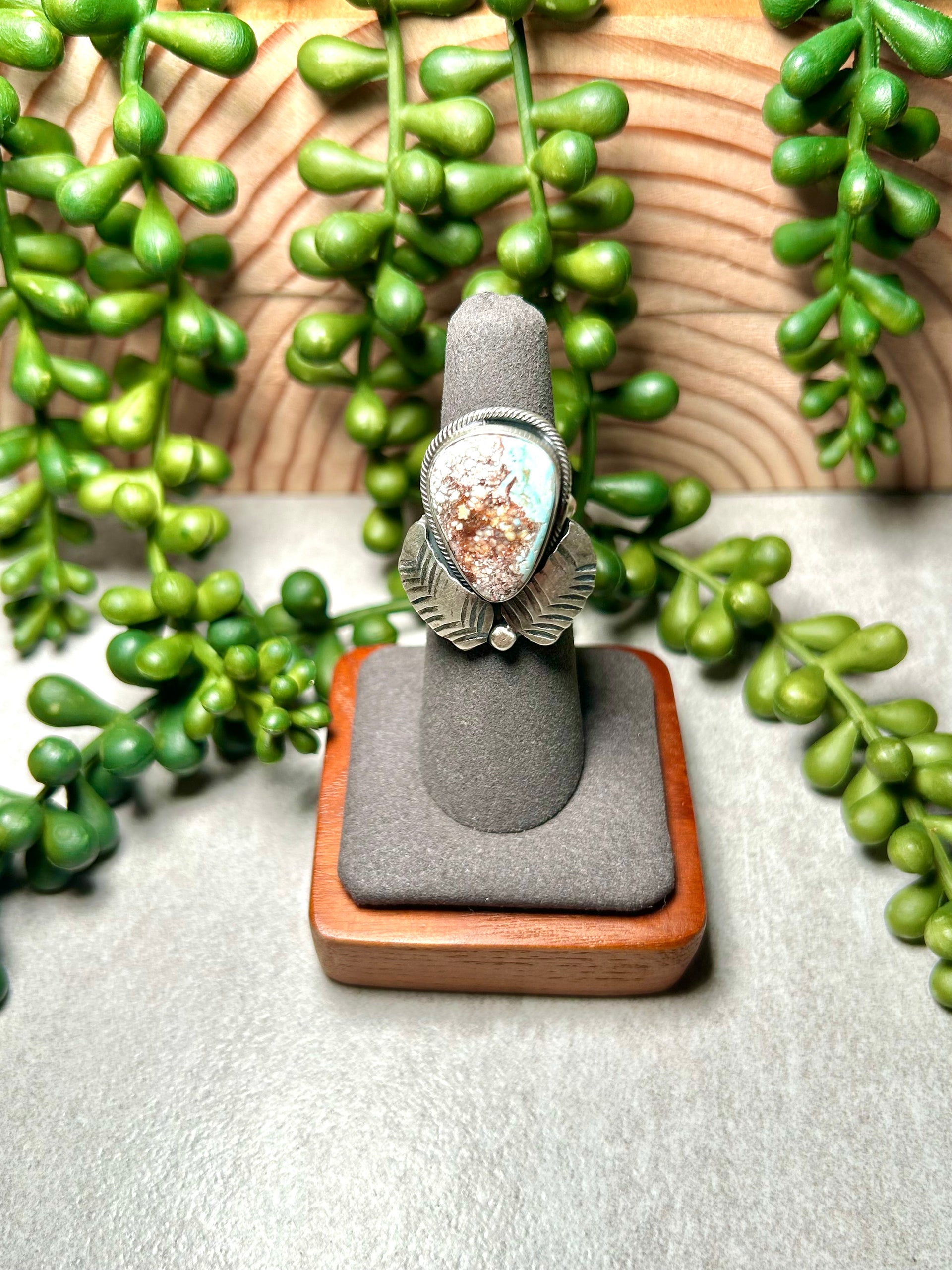 Kobe Martinez Dry Creek Turquoise& Sterling Silver Adjustable Ring