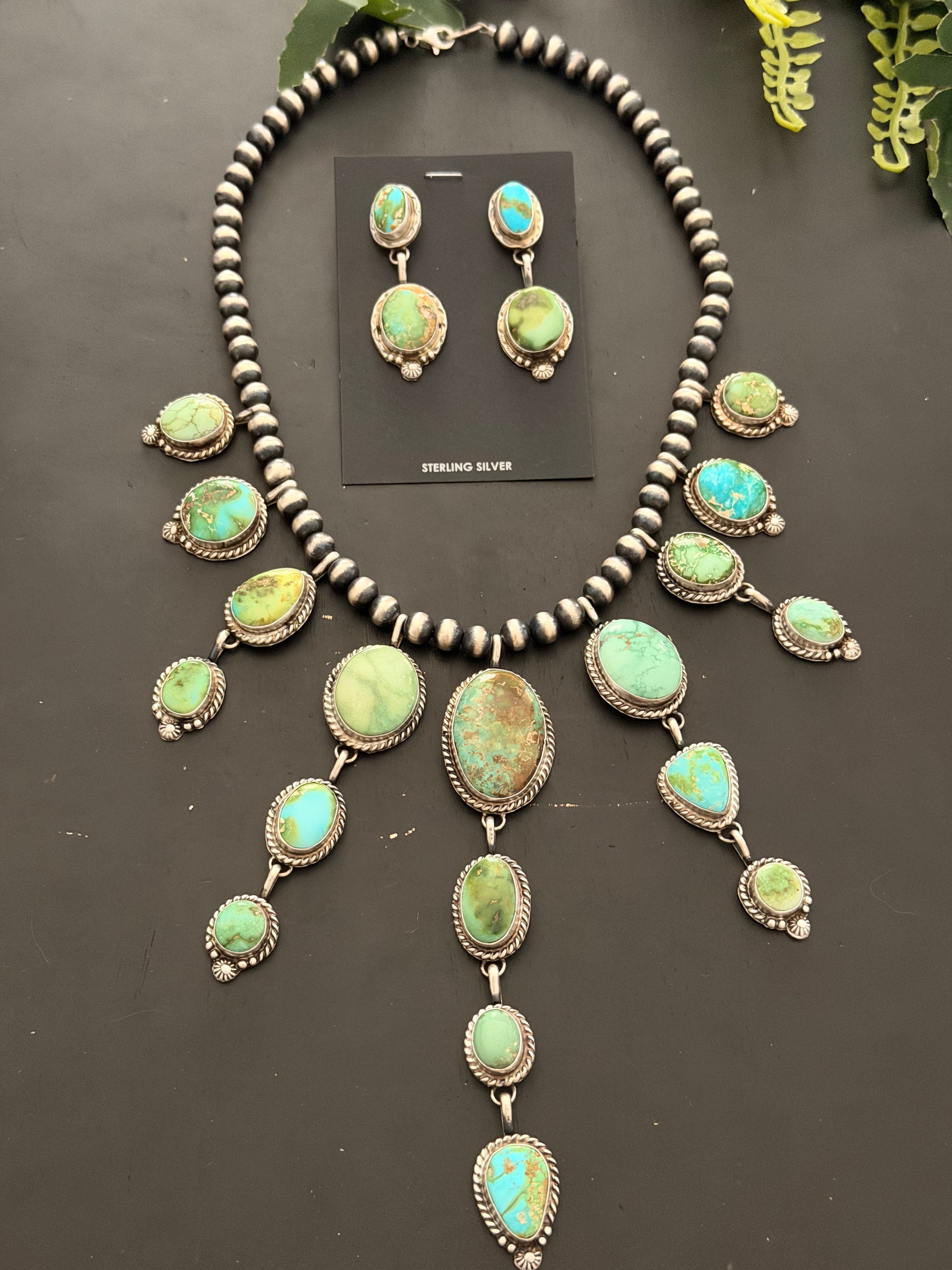 Betta Lee Sonoran Mountain Turquoise & Sterling Silver Necklace Set