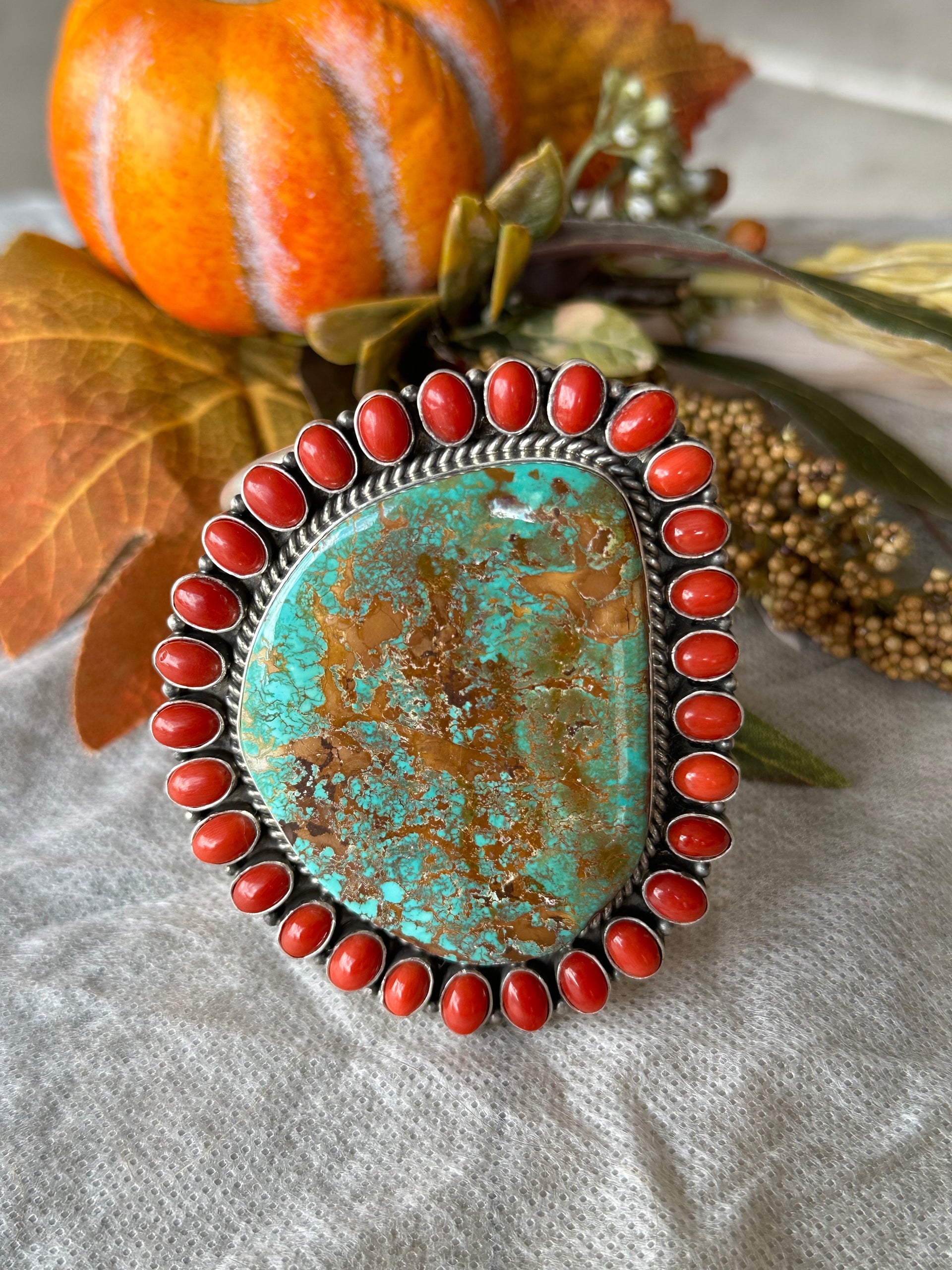 Belinda Begay Multi Stone & Sterling Silver Cuff Bracelet