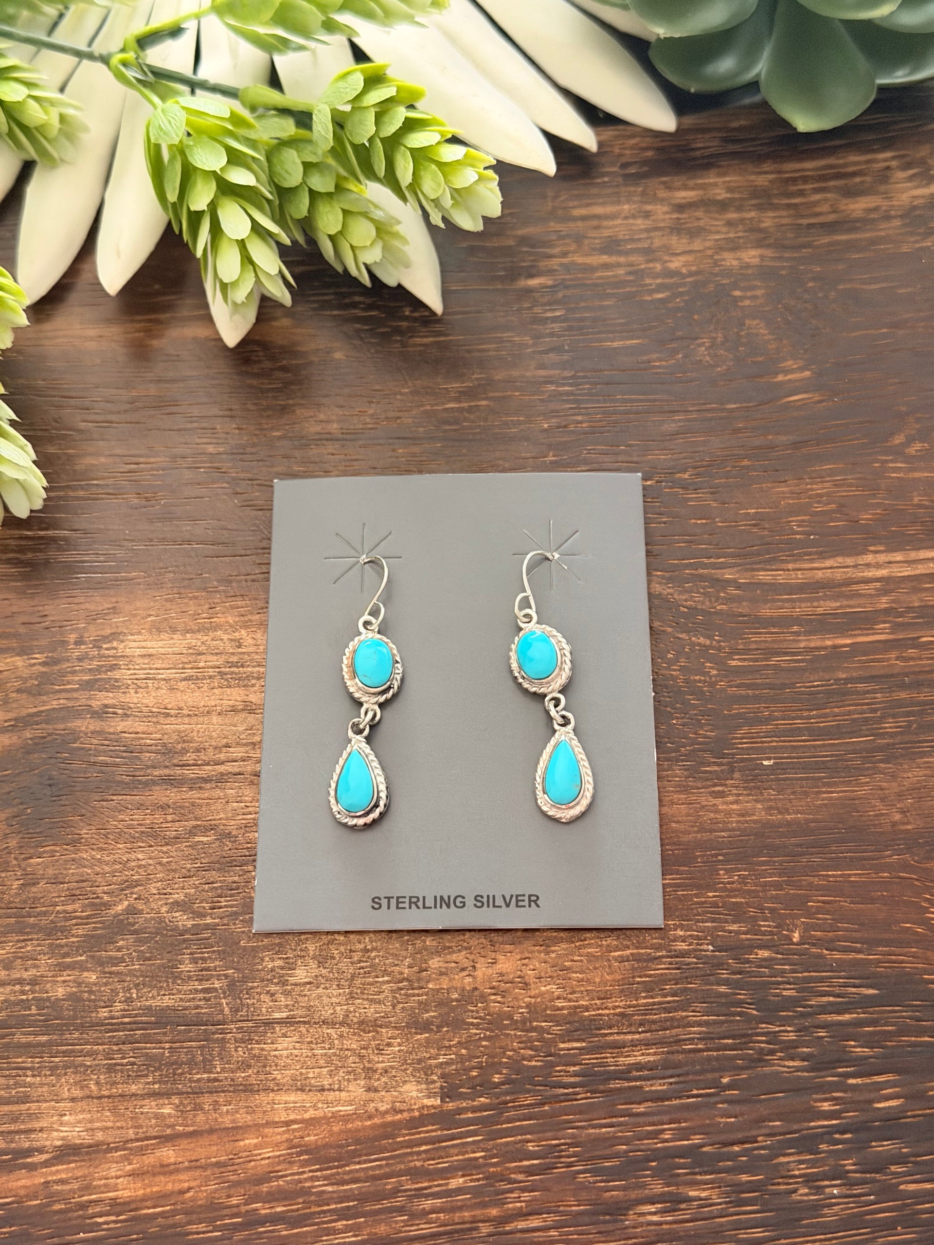 Tricia Smith Kingman Turquoise & Sterling Silver Dangle Earrings