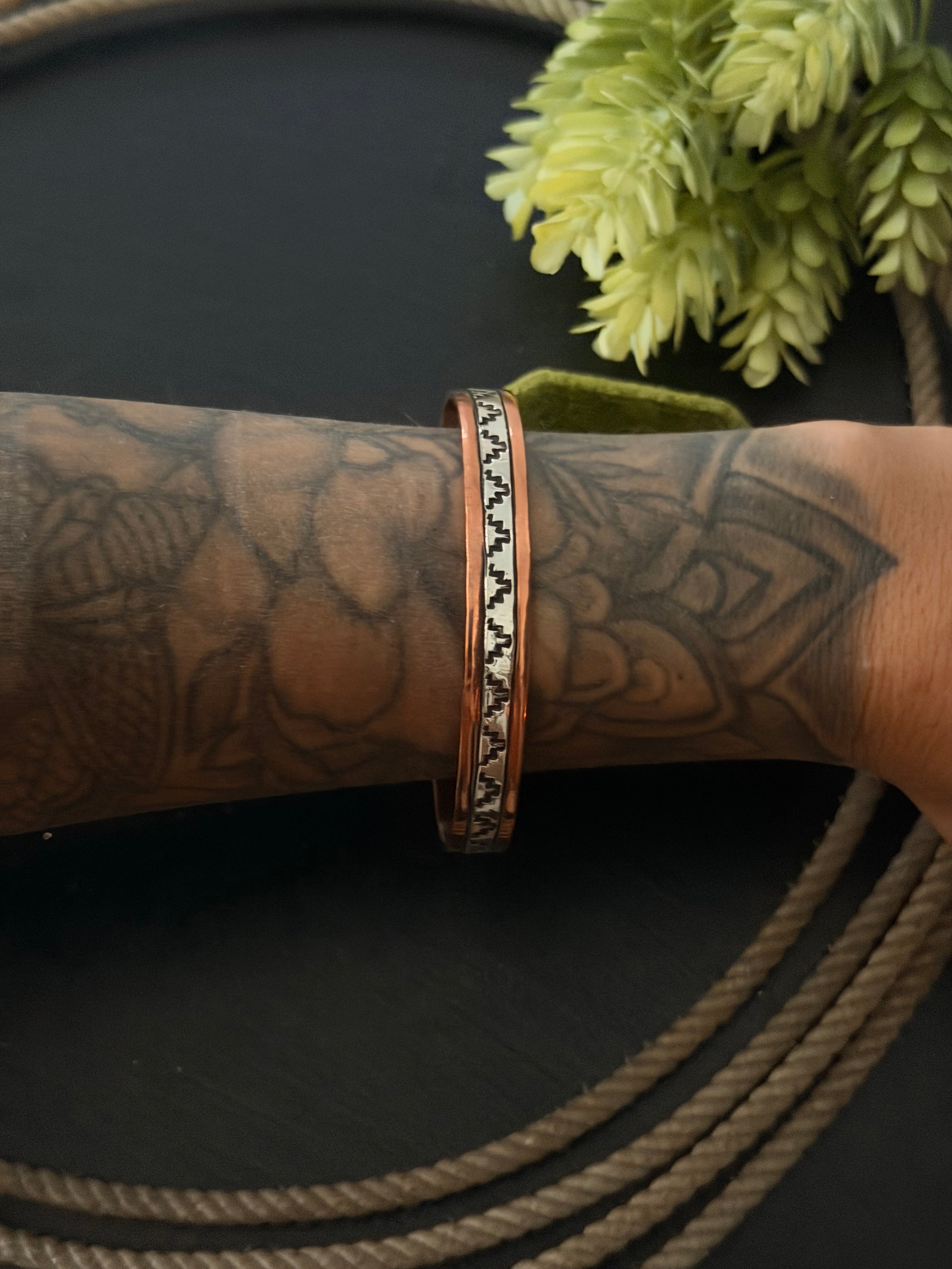 Wylie Secatero Copper & Sterling Silver Cuff Bracelet