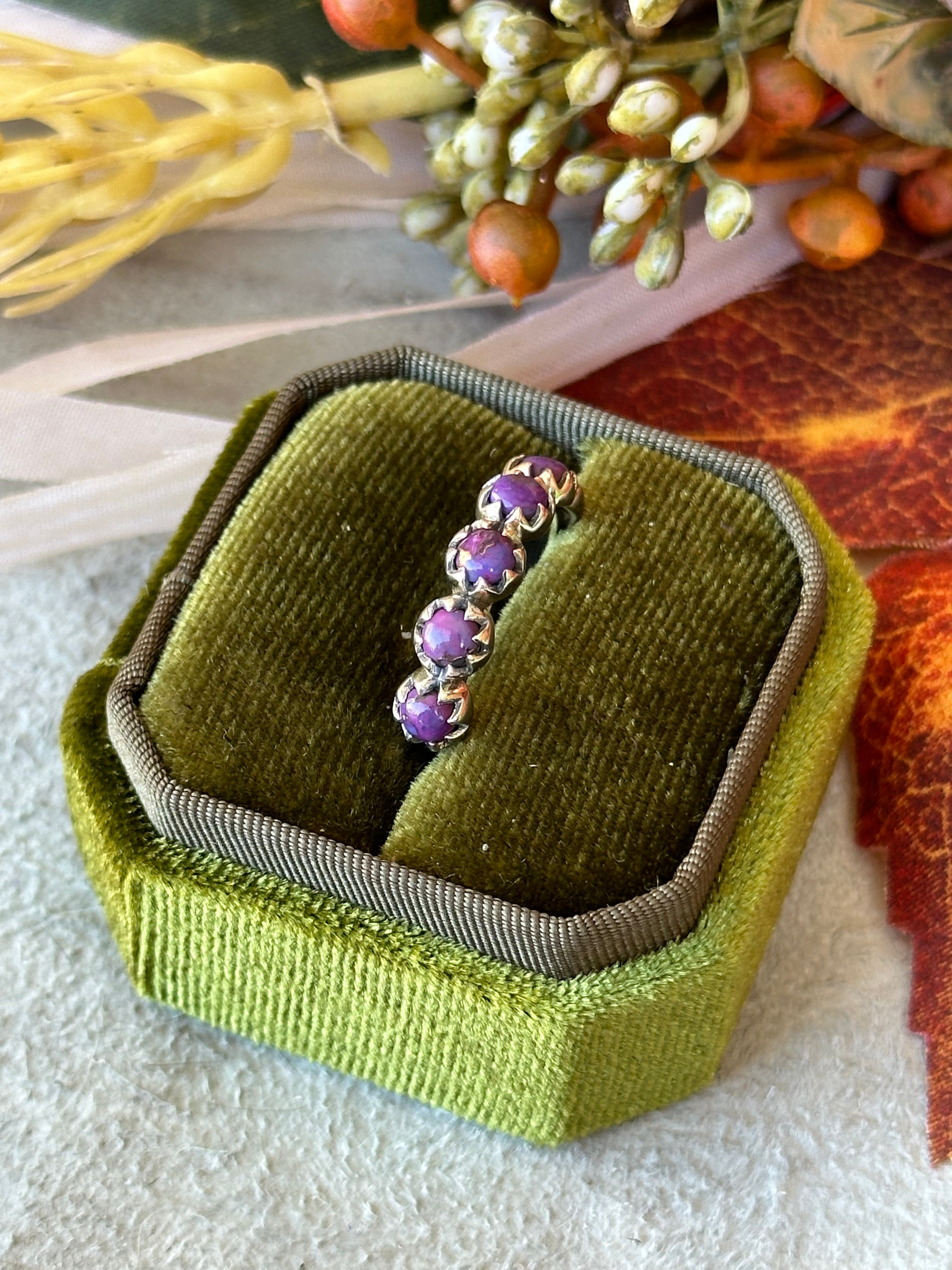 Southwest Handmade Purple Mohave Turquoise & Sterling Silver Ring