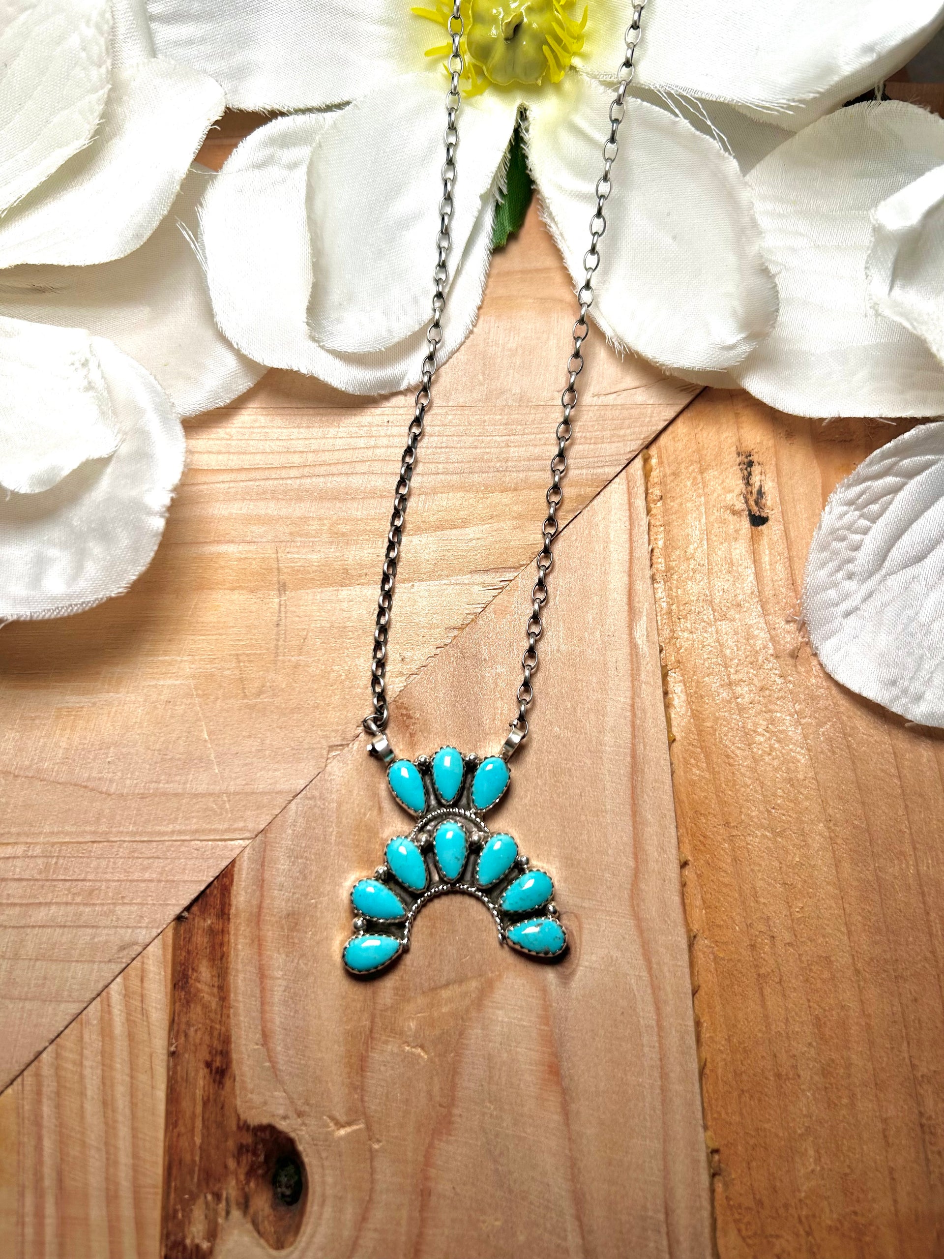 Rodney Notah Kingman Turquoise & Sterling Silver Necklace
