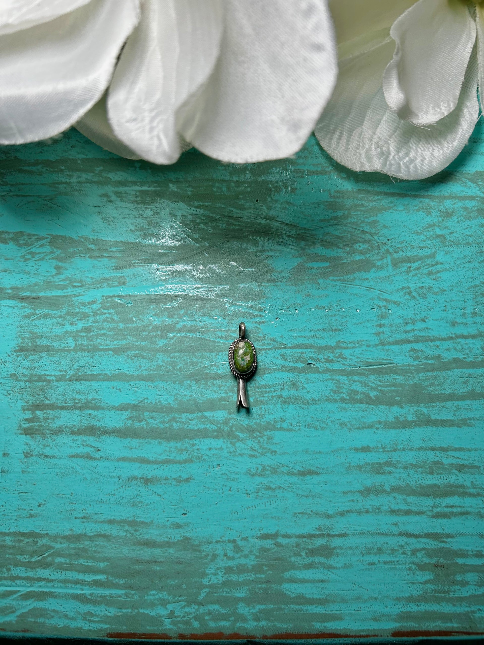 Navajo Made Sonoran Mountain Turquoise & Sterling Silver Pendant