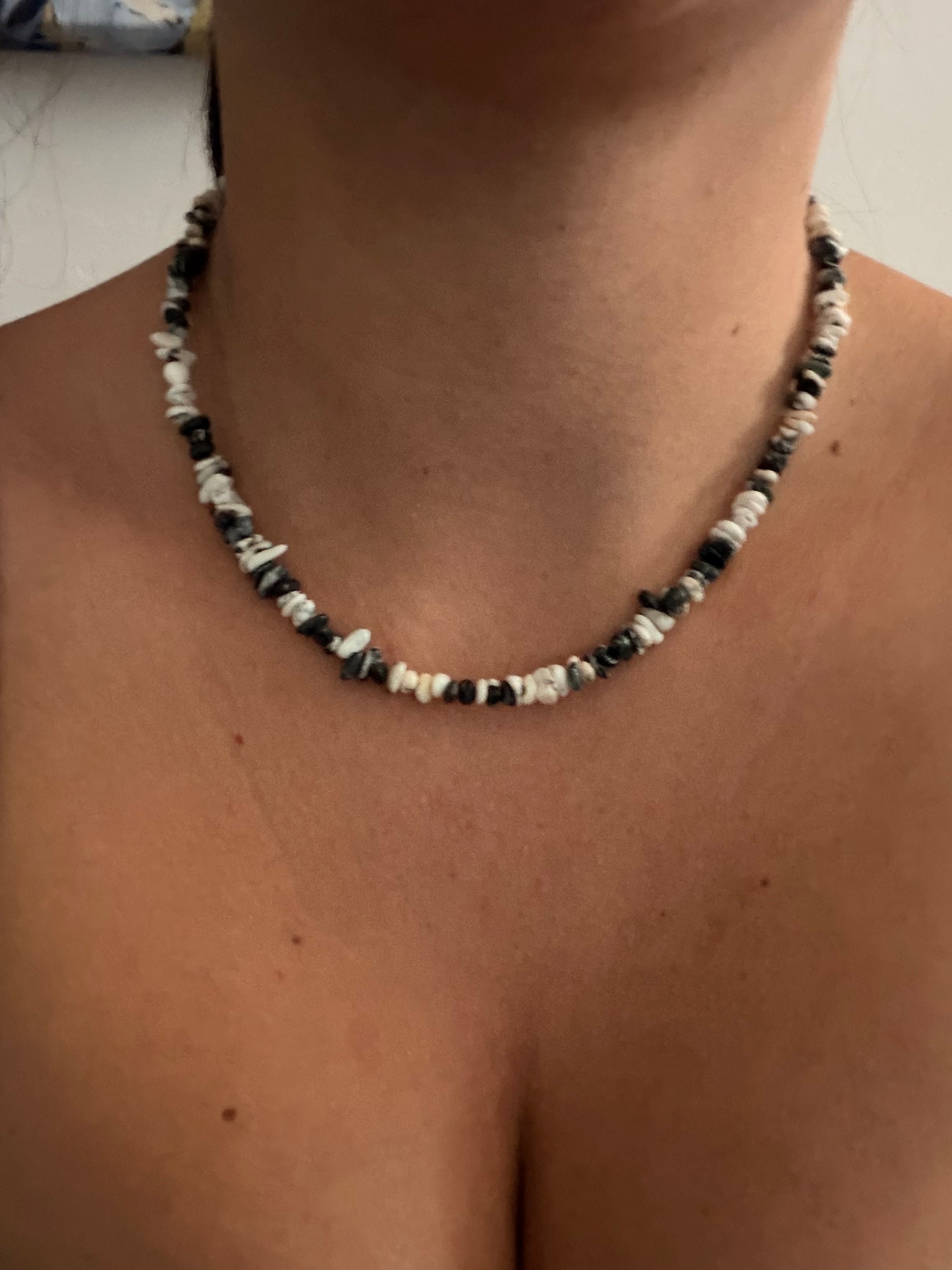 Navajo Strung White Buffalo & Sterling Silver Beaded Necklace