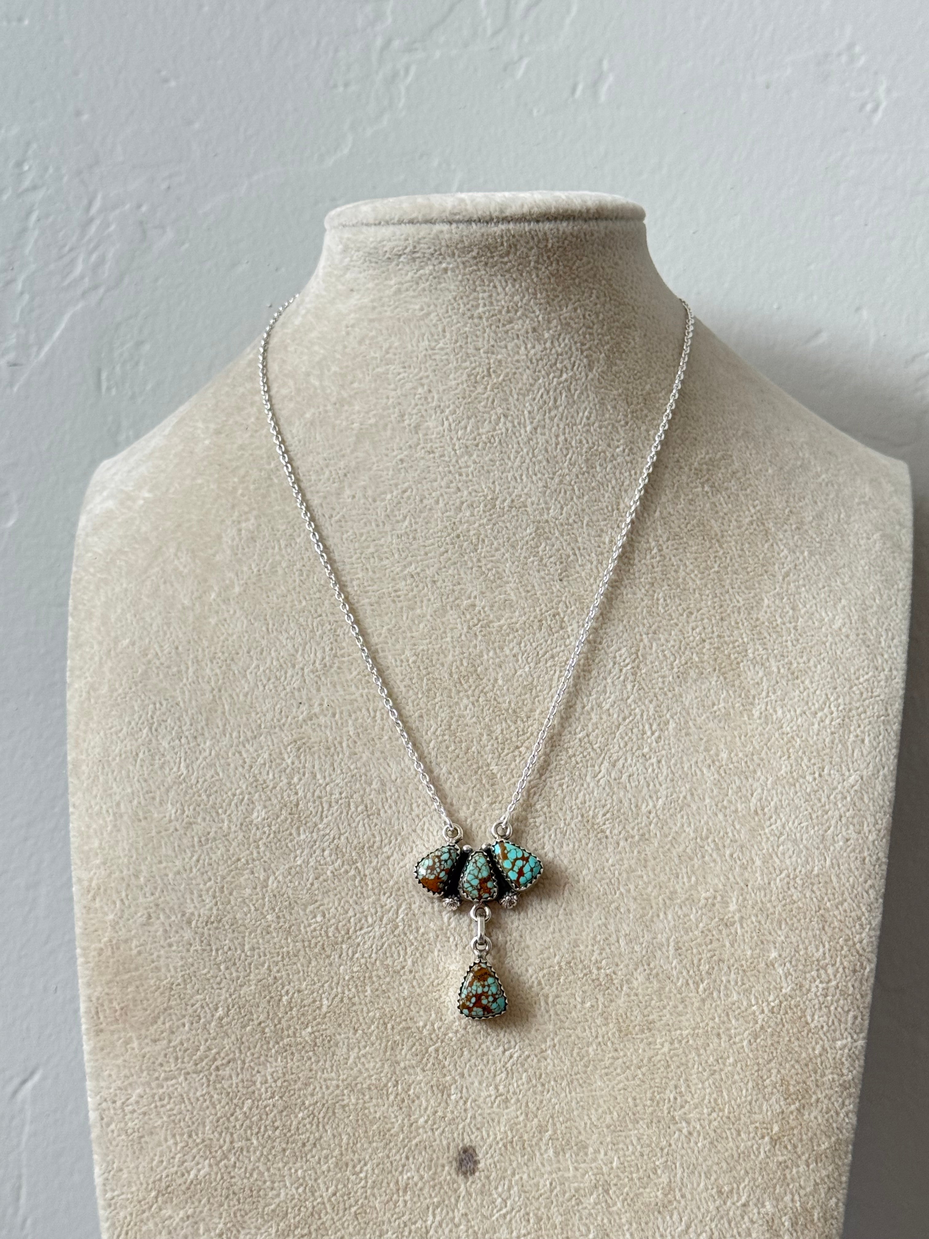 Southwest #8 Turquoise & Sterling Silver Necklace