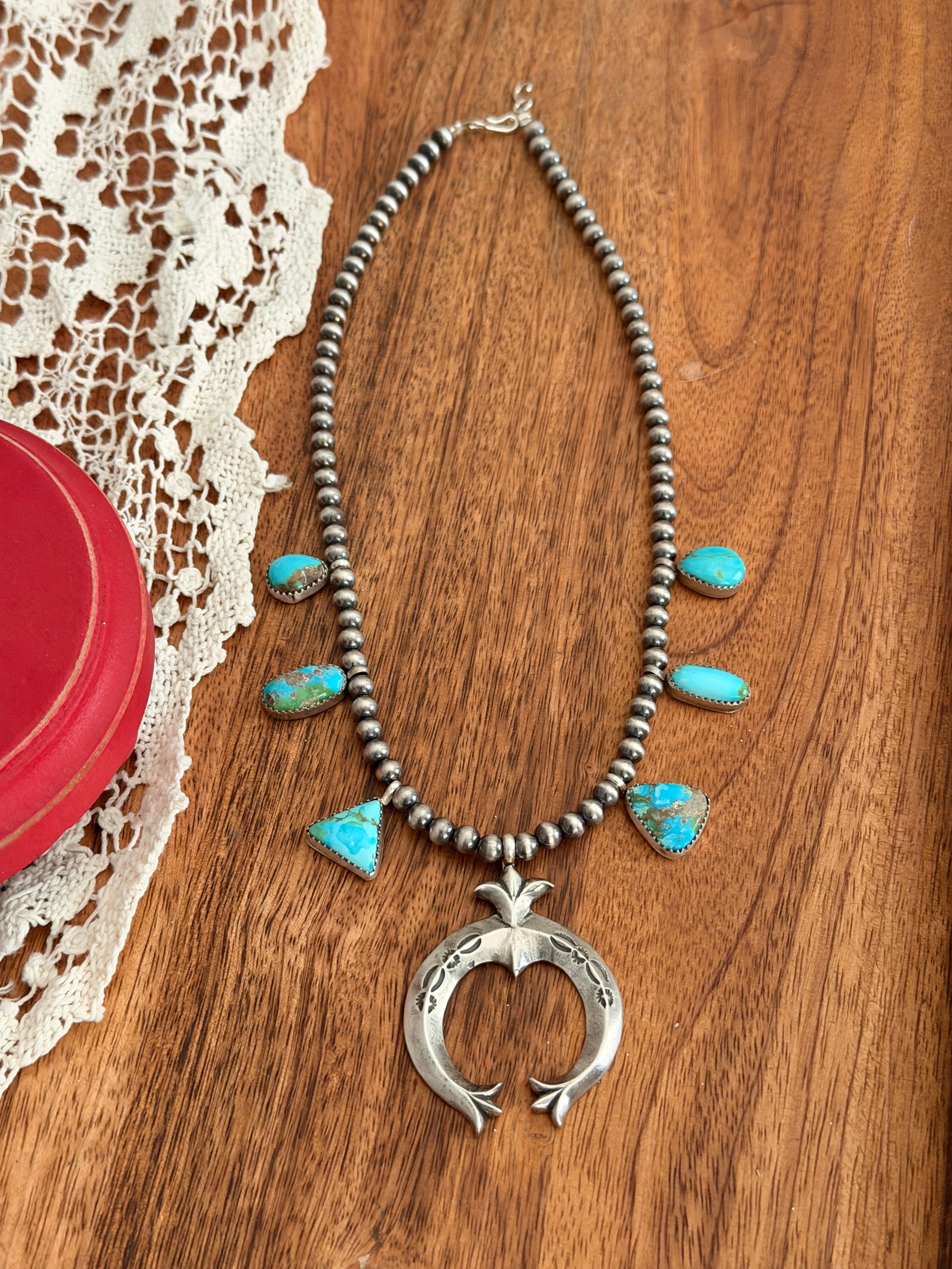 Leticia Largo Sonoran Mountain Turquoise & Sterling Silver Squash Necklace