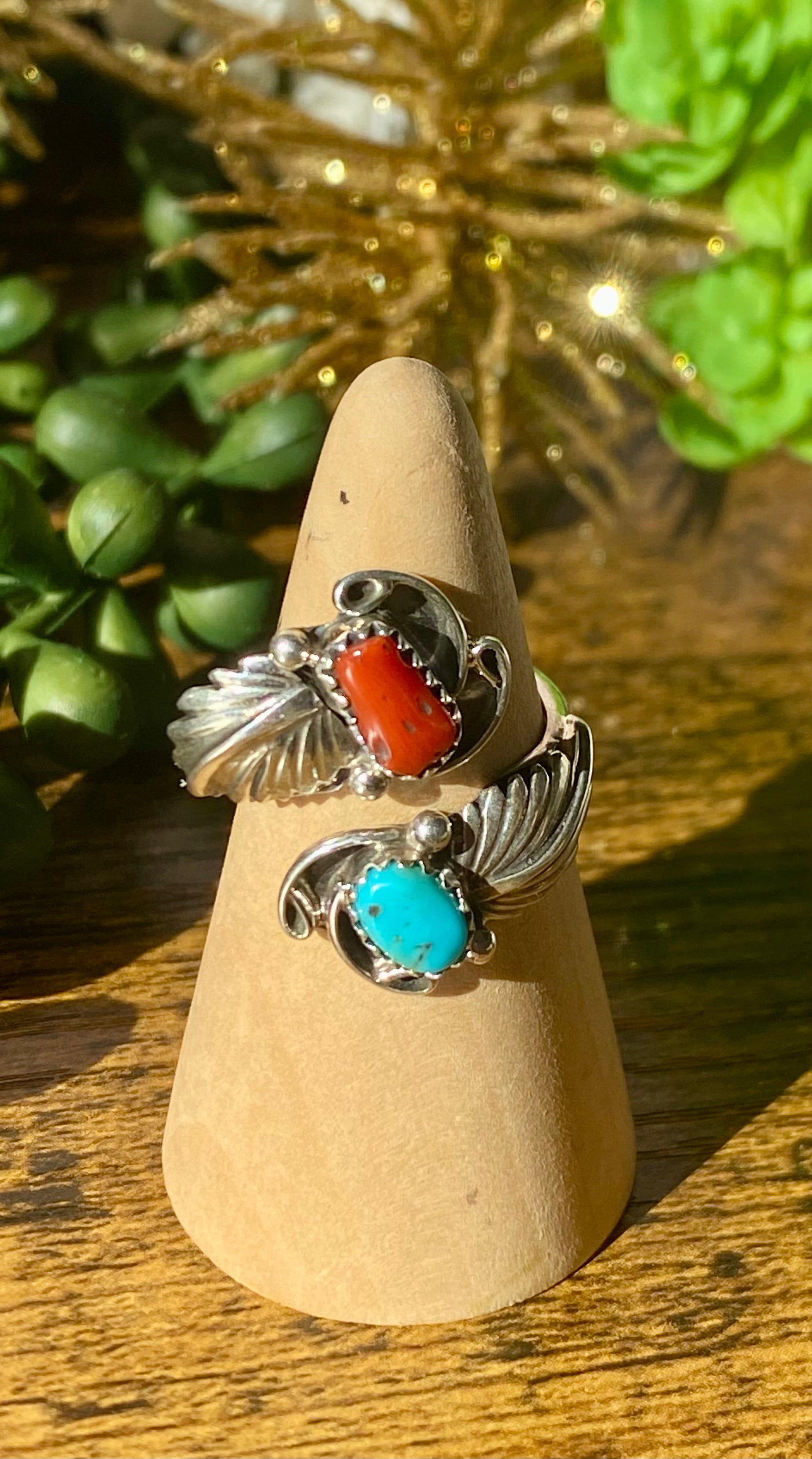 Navajo Handmade Multi Stone Adjustable Ring