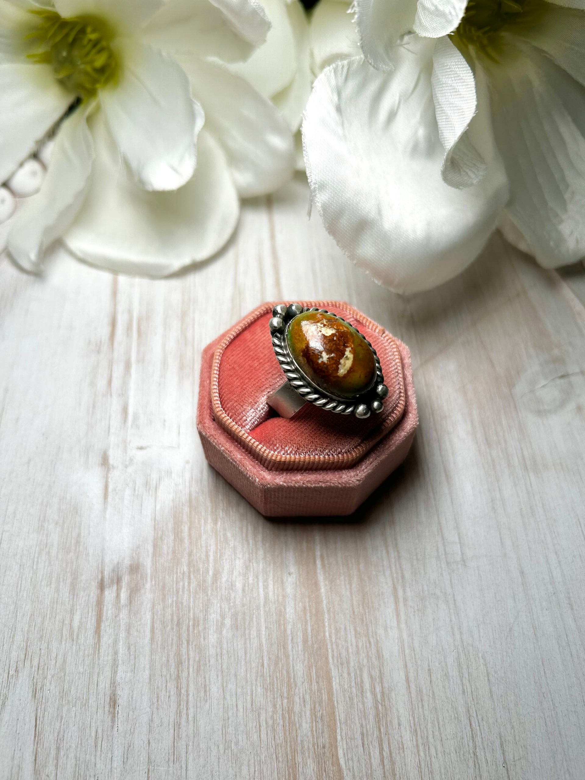 Zachariah David Evans Turquoise & Sterling Silver Adjustable Ring