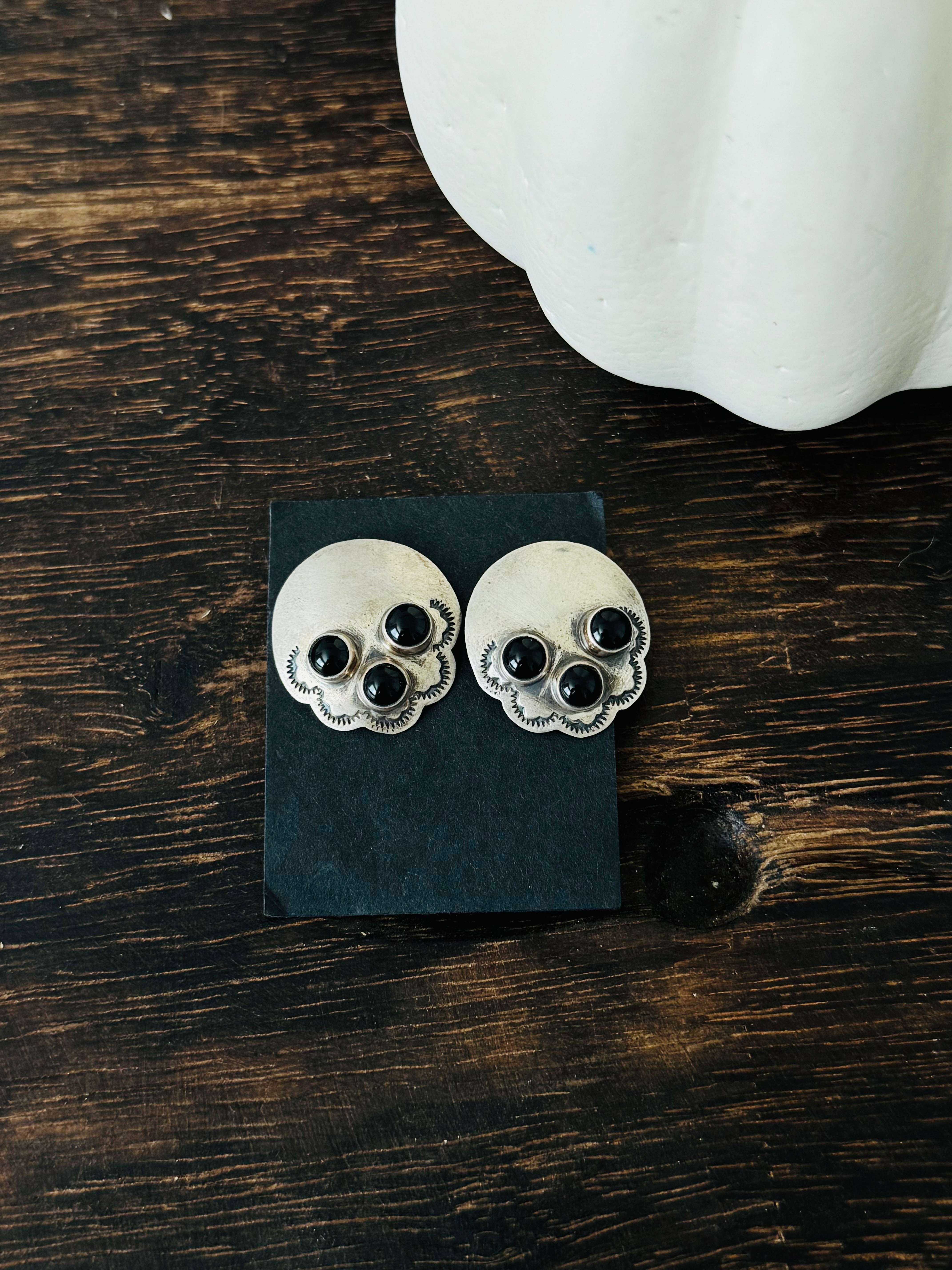 Sheila Tso Onyx & Sterling Silver Post Earrings