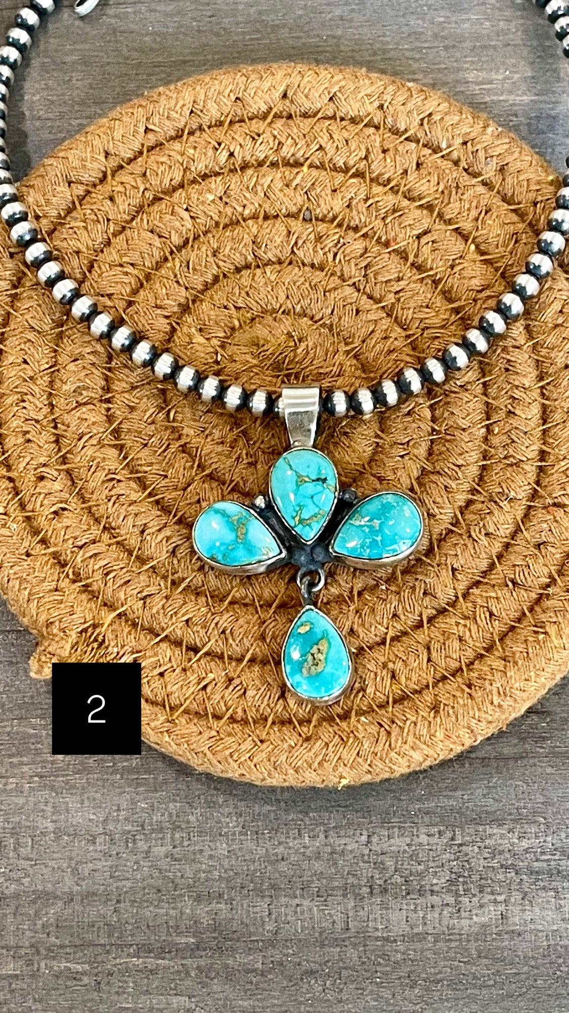 Southwest Handmade Sonoran Mountain Turquoise & Sterling Silver Pendant