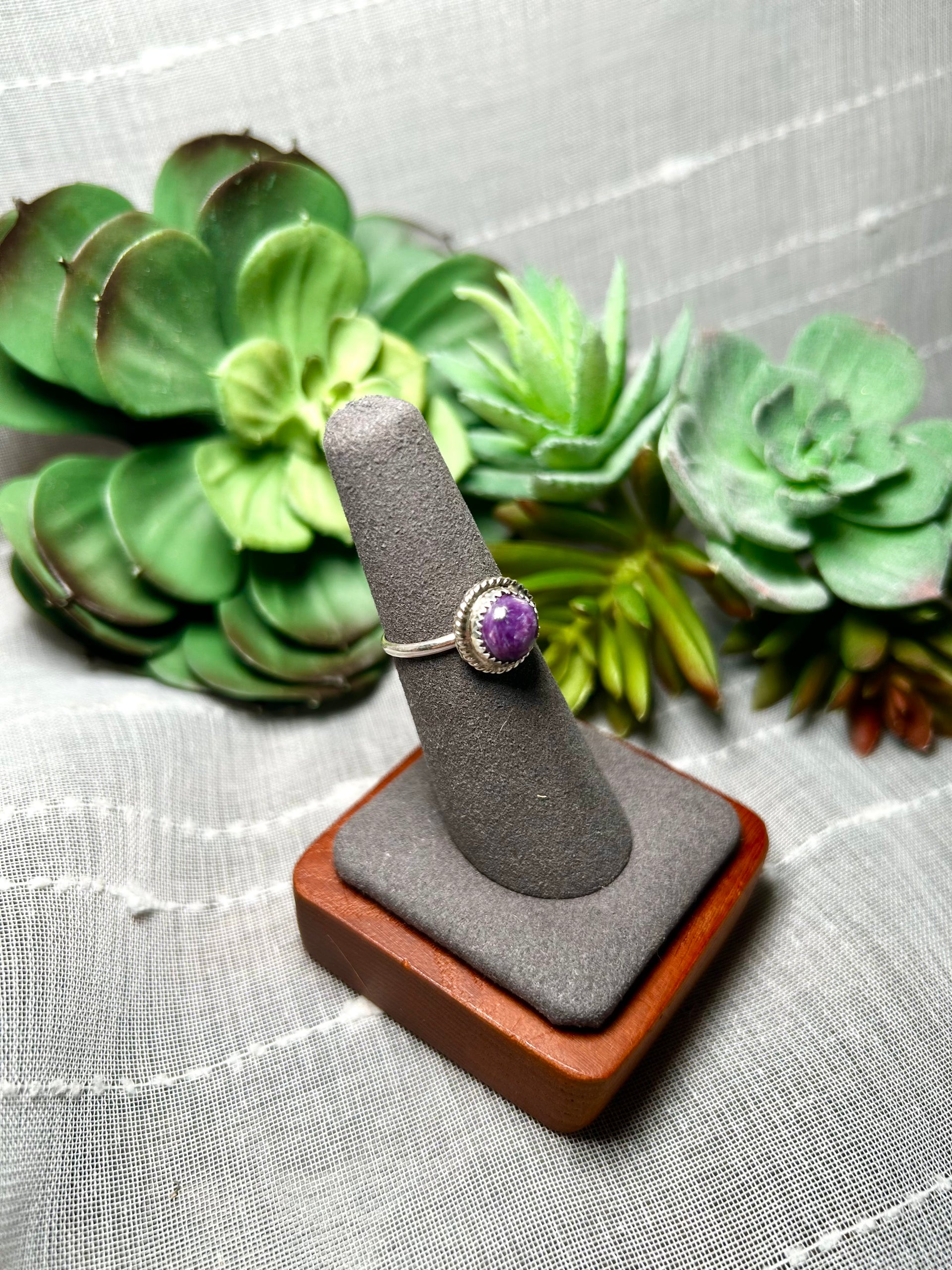 Navajo Made Charoite & Sterling Silver Ring
