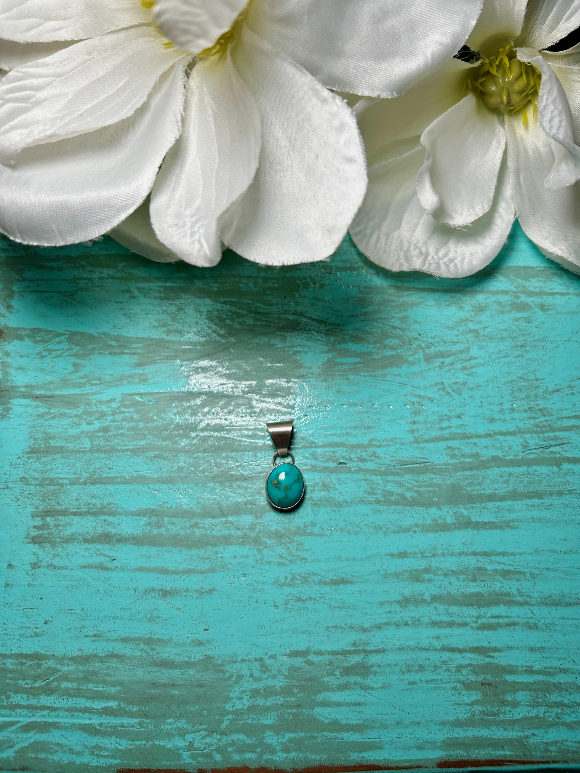 Navajo Made Royston Turquoise  & Sterling Silver Pendant