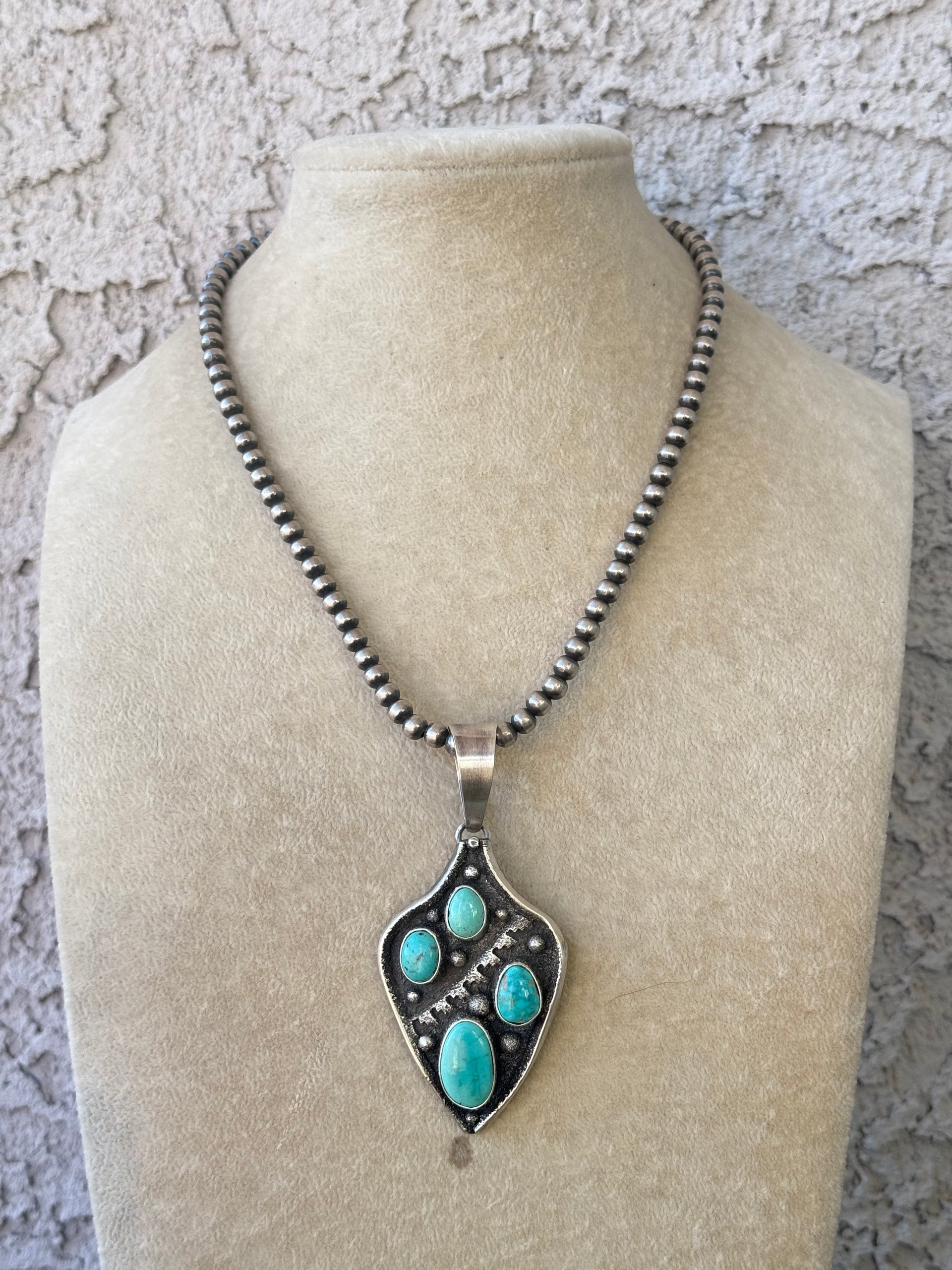 Randy Billy Kingman Turquoise & Sterling Silver Pendant