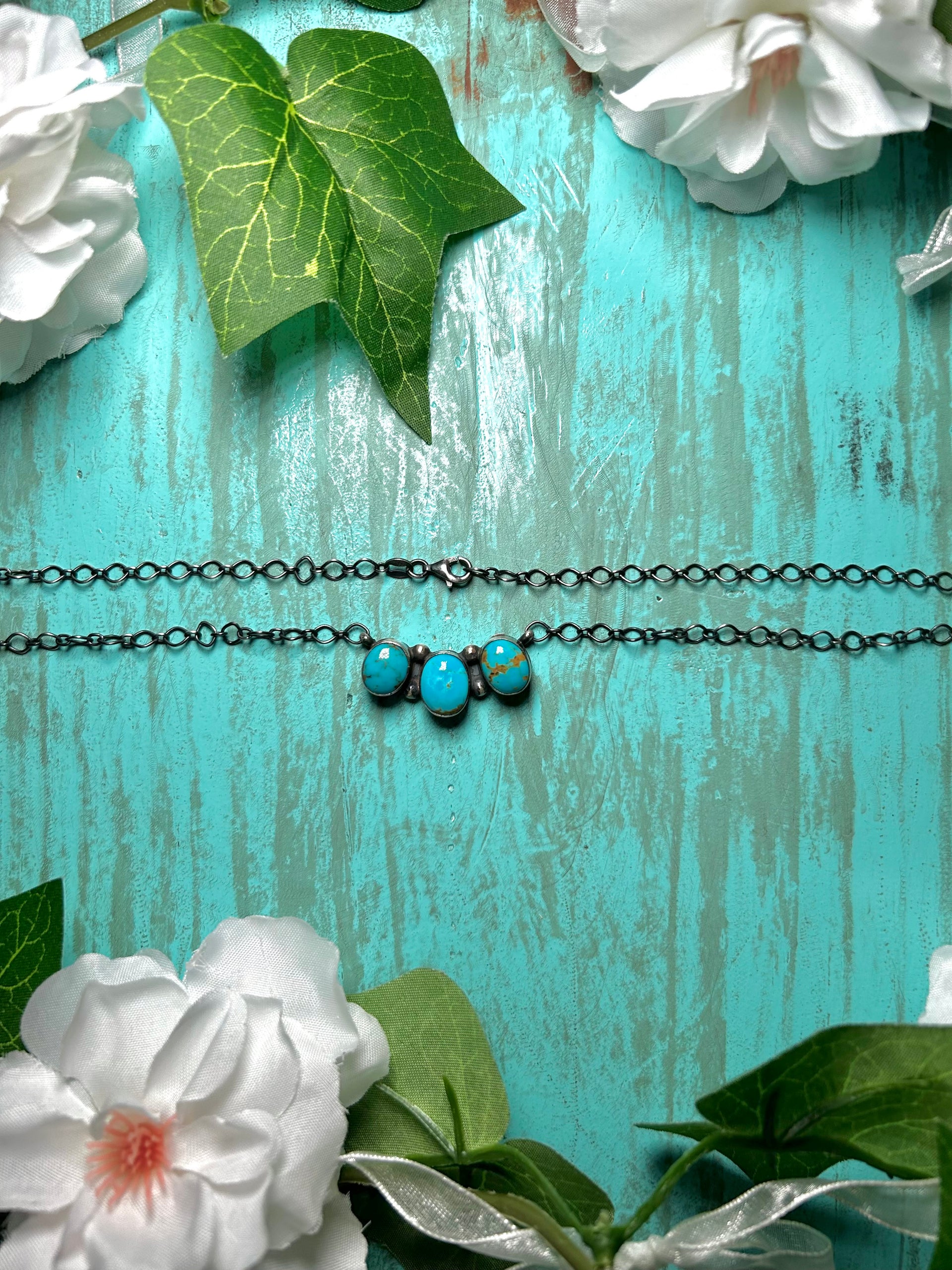 Peggy Skeets Kingman Turquoise & Sterling Silver Necklace