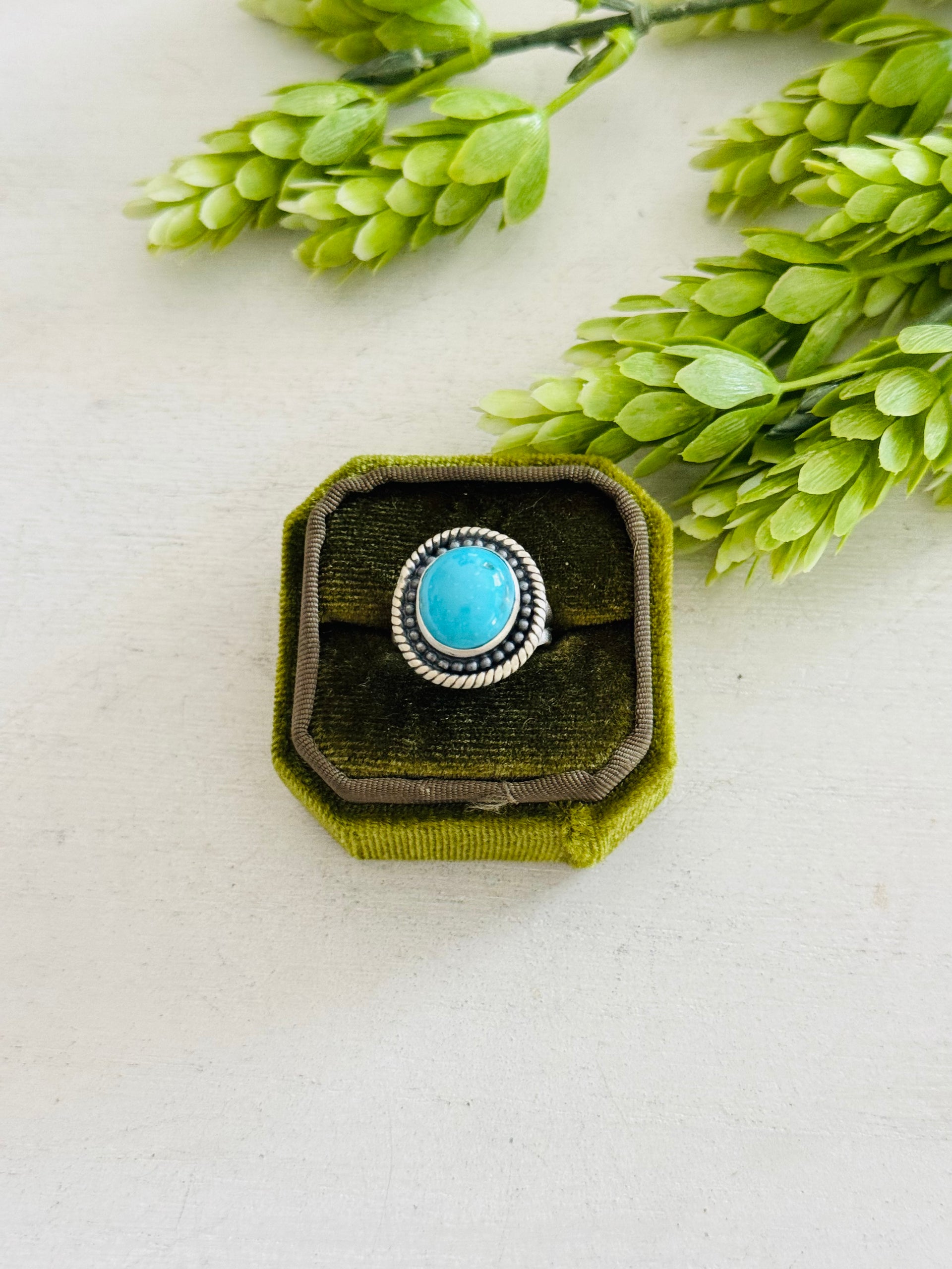 Southwest Made Kingman Turquoise & Sterling Sliver Ring