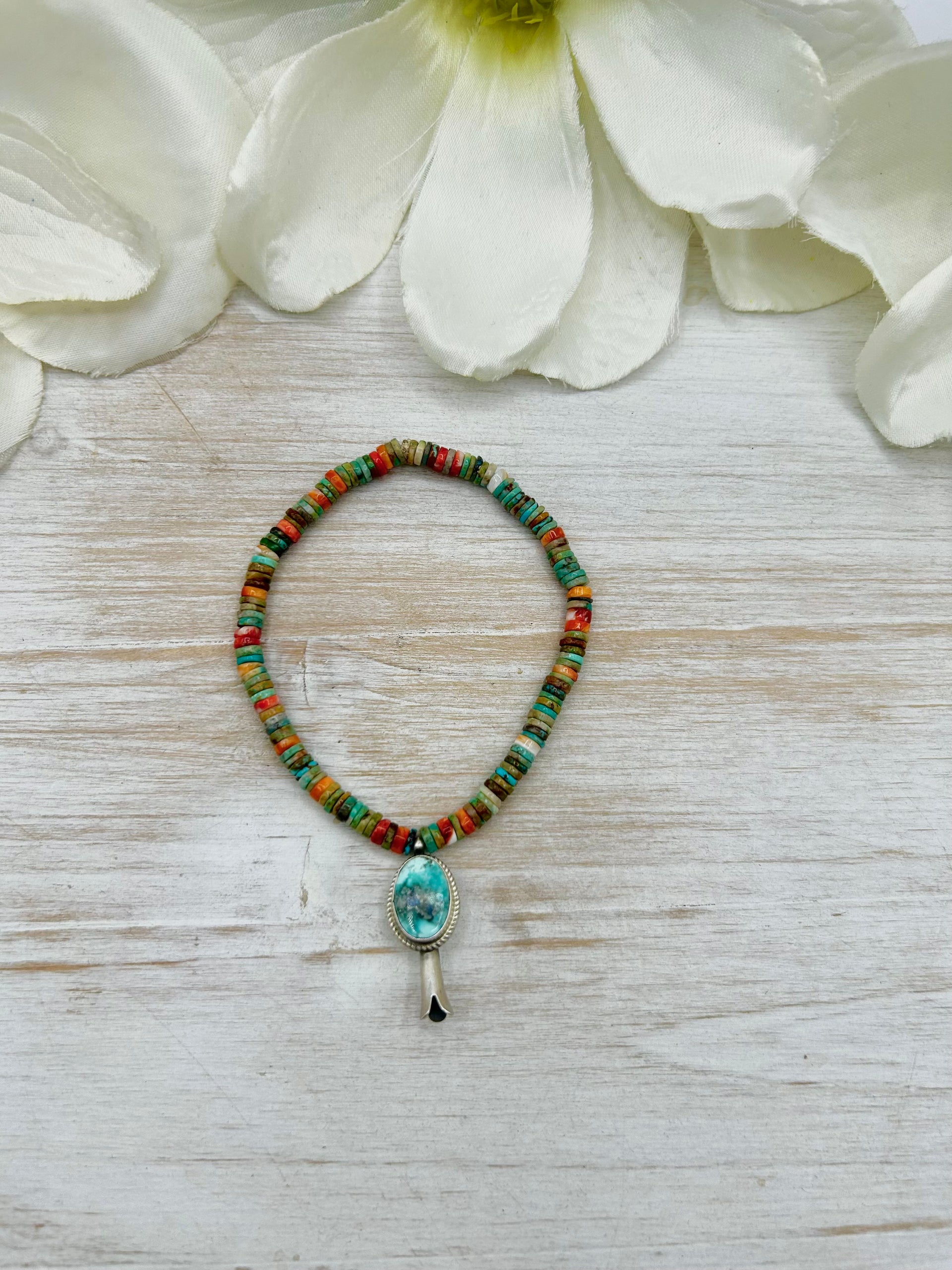 George Rios Multi Stone & Sterling Silver Stretchy Bracelet