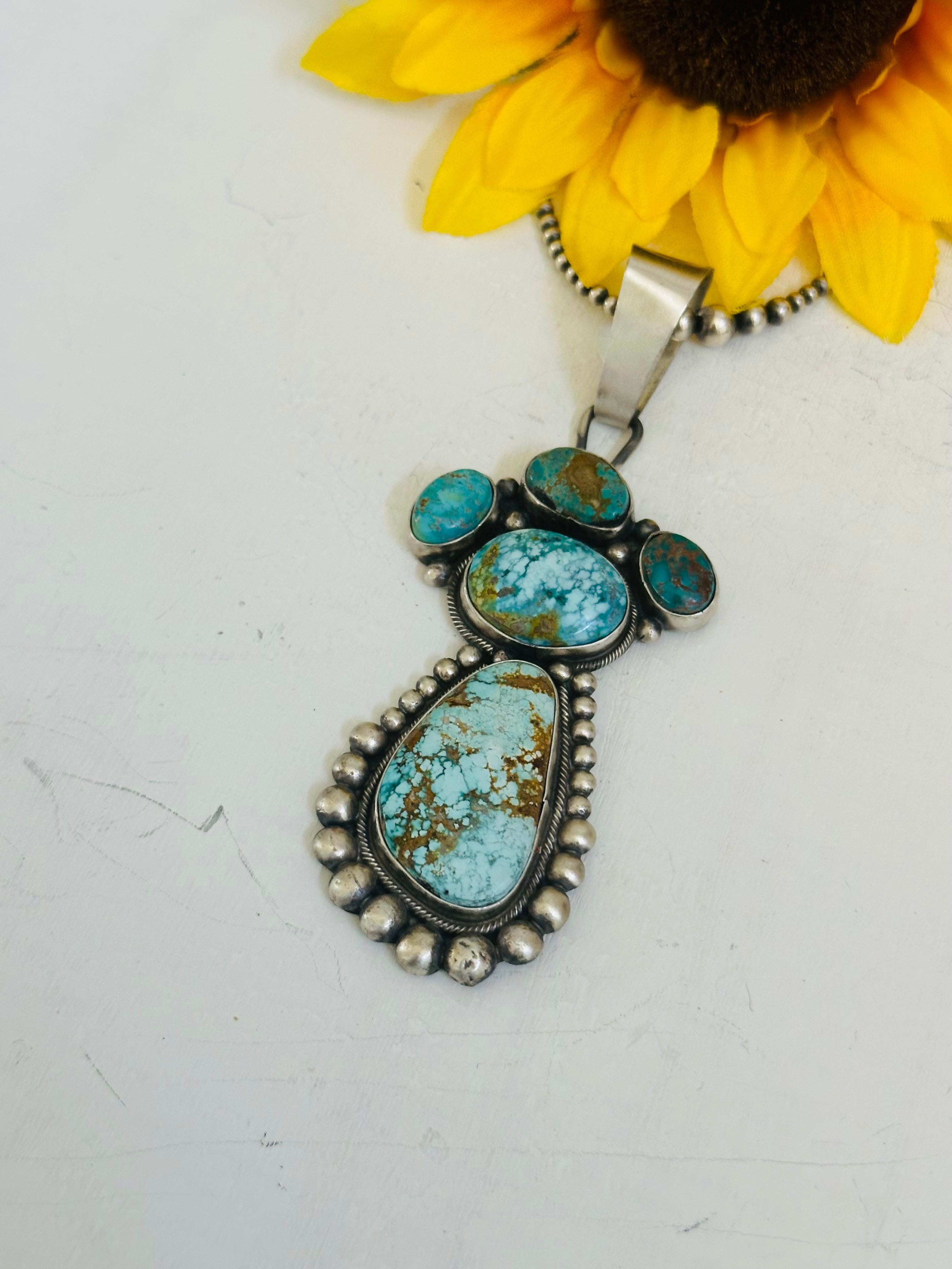 Shelia Becenti Royston Turquoise & Sterling Silver Pendant