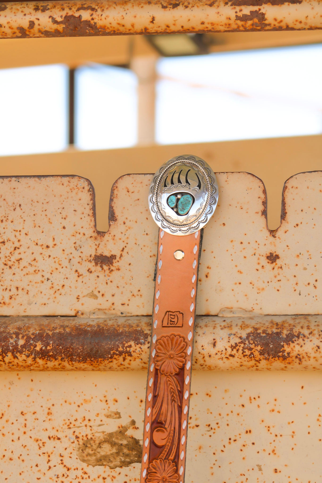 Wilbert Muskett Kingman Turquoise & Sterling Silver Belt Buckle