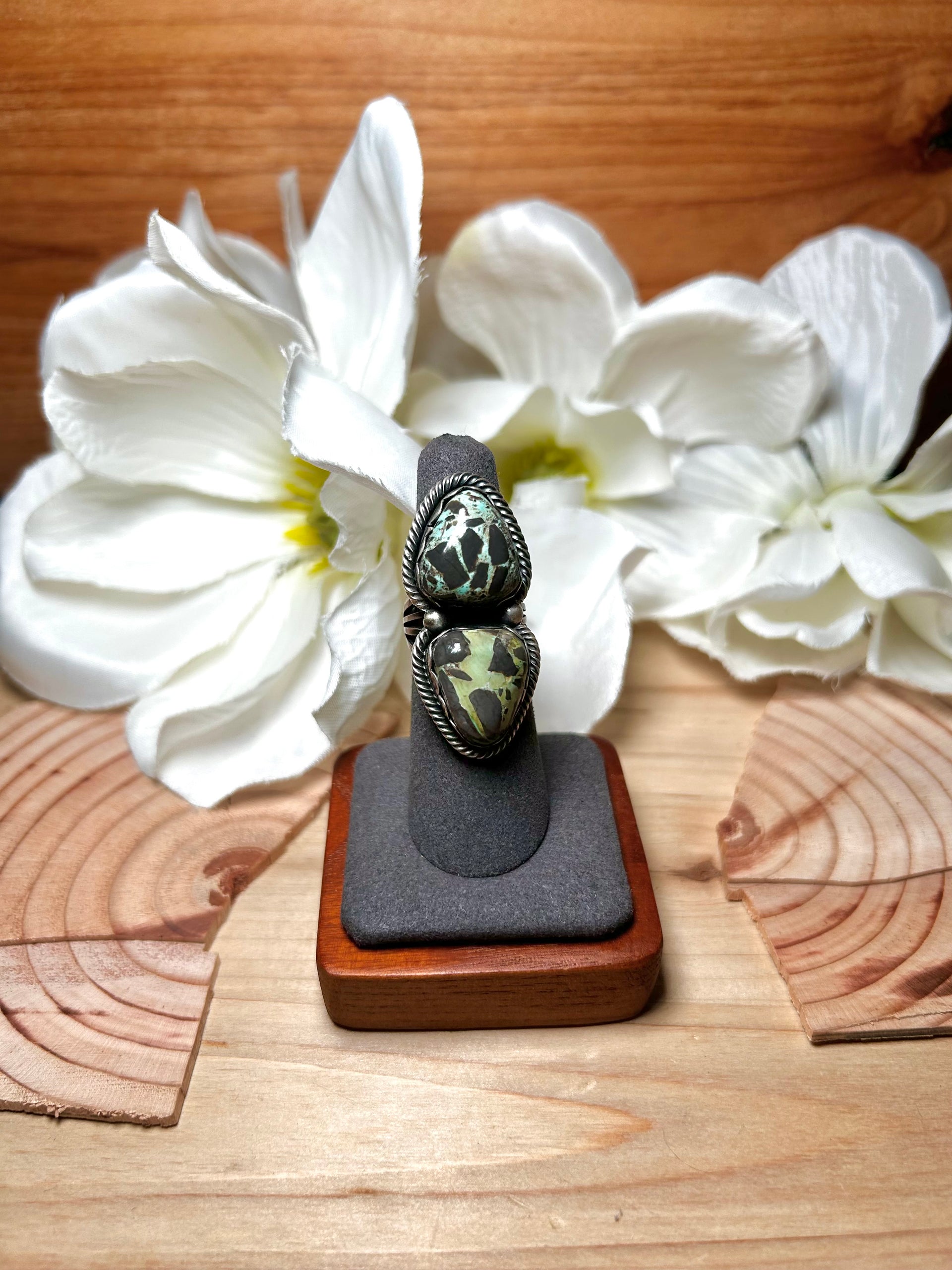 Paul Livingston Carico Lake Turquoise & Sterling Silver Ring Size 6