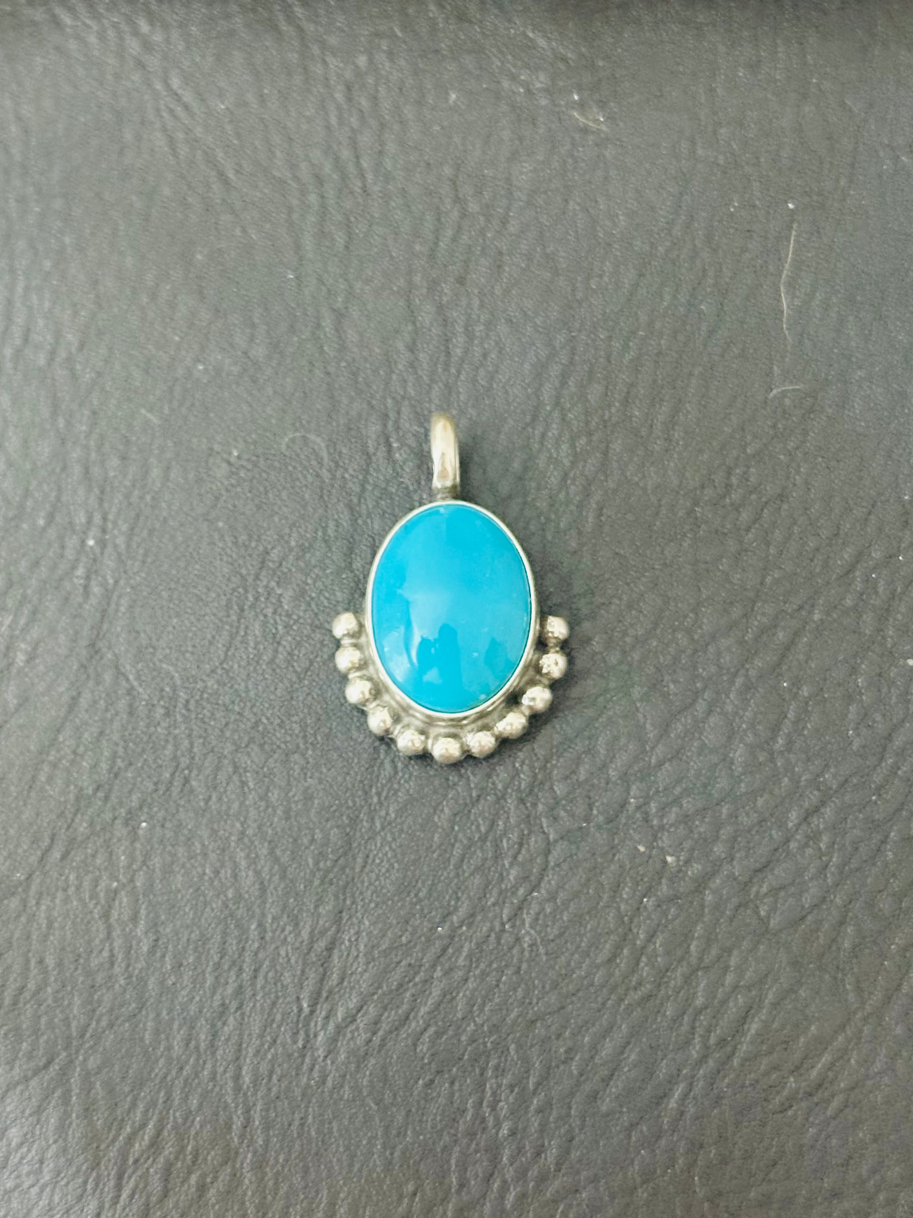 Navajo Made Turquoise & Sterling Silver Pendant