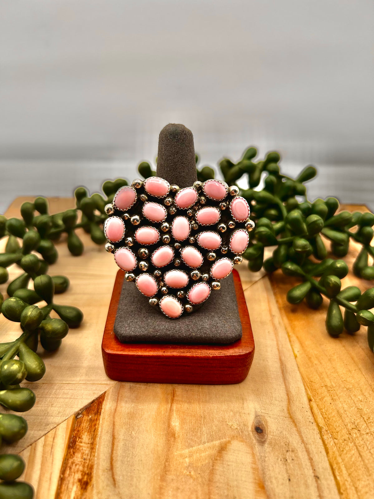 Amos Jake Pink Conch & Sterling Silver Adjustable Ring
