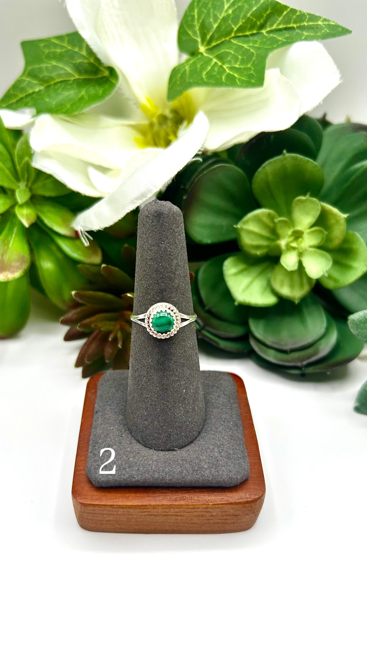 Navajo Made Malachite & Sterling Silver Ring