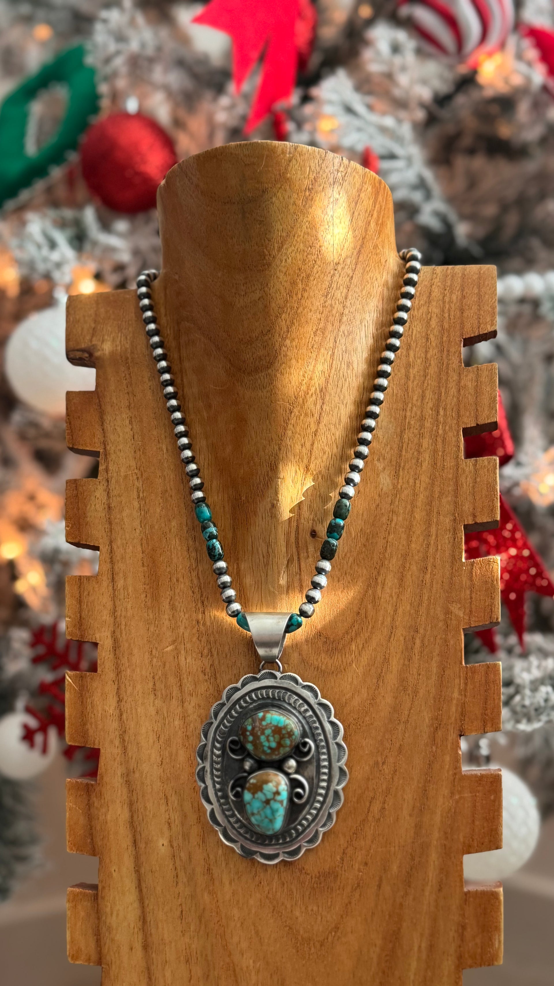 Chimney Butte #8 Turquoise & Sterling Silver Concho Pendant