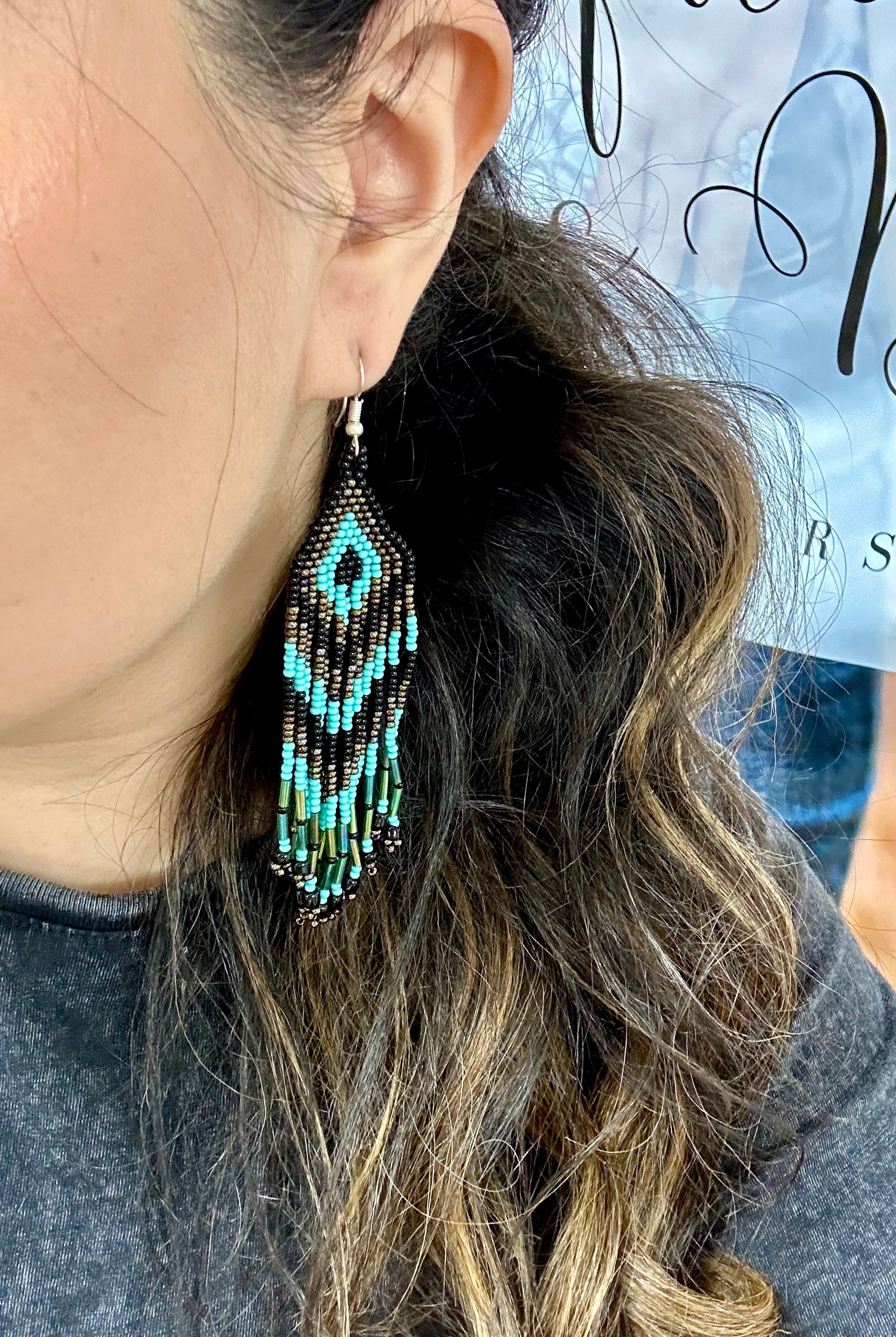 Southwest Handmade Beaded Dangle Earrings