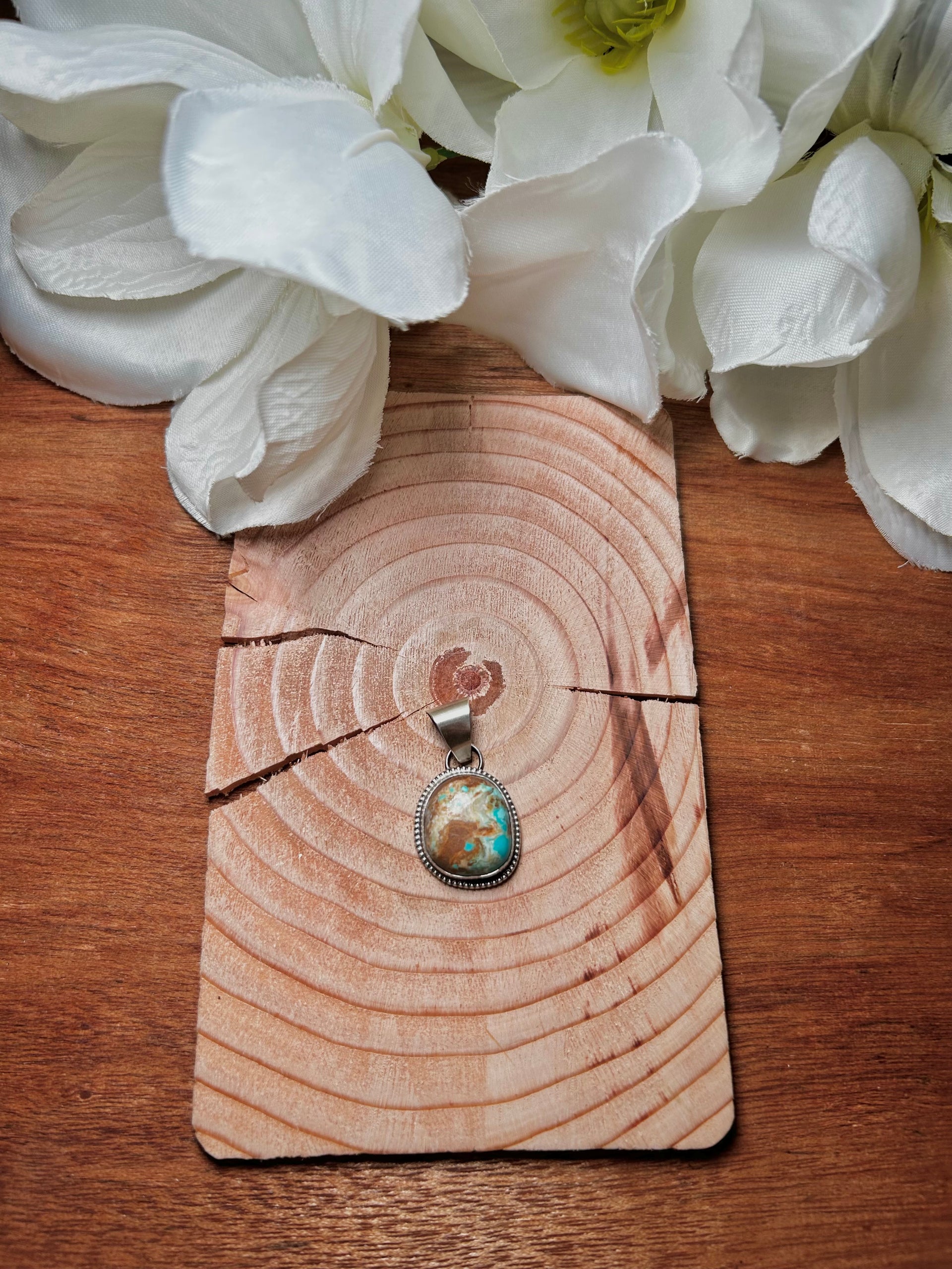Navajo Made Royston Turquoise & Sterling Silver Pendant