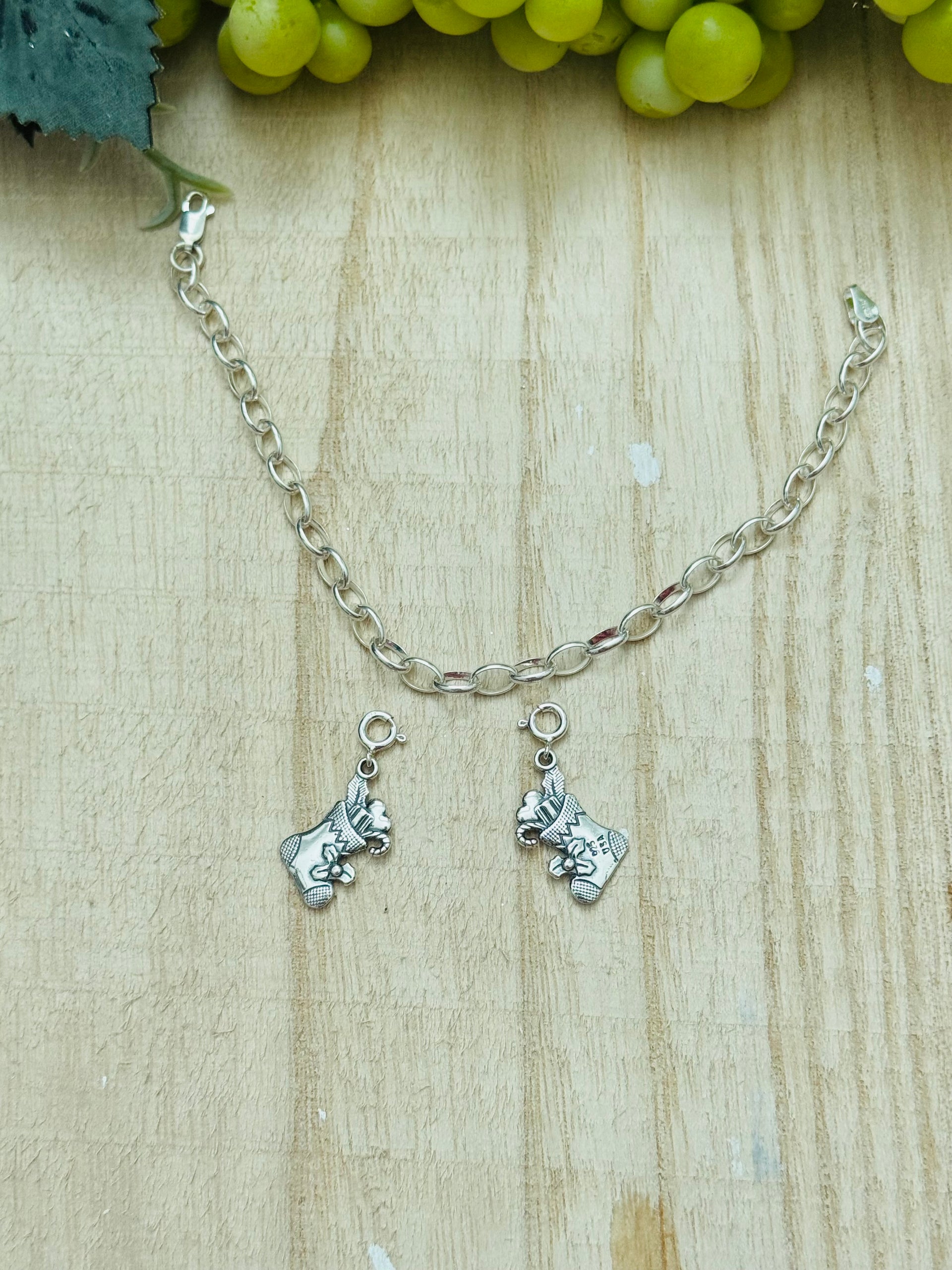 Navajo Made Sterling Silver Stocking Cast Charms