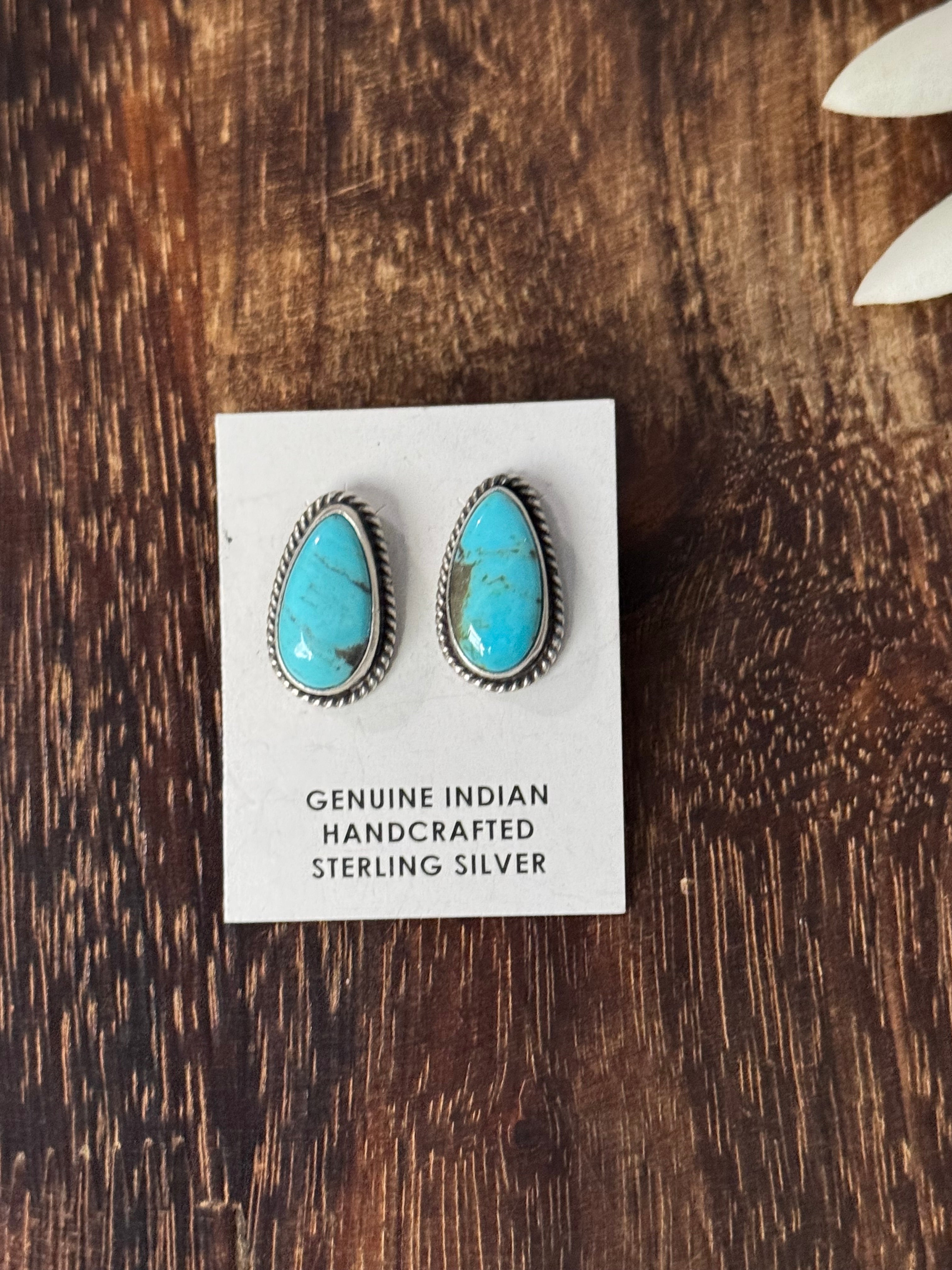 Sheryl Kee Kingman Turquoise & Sterling Silver Post Earrings