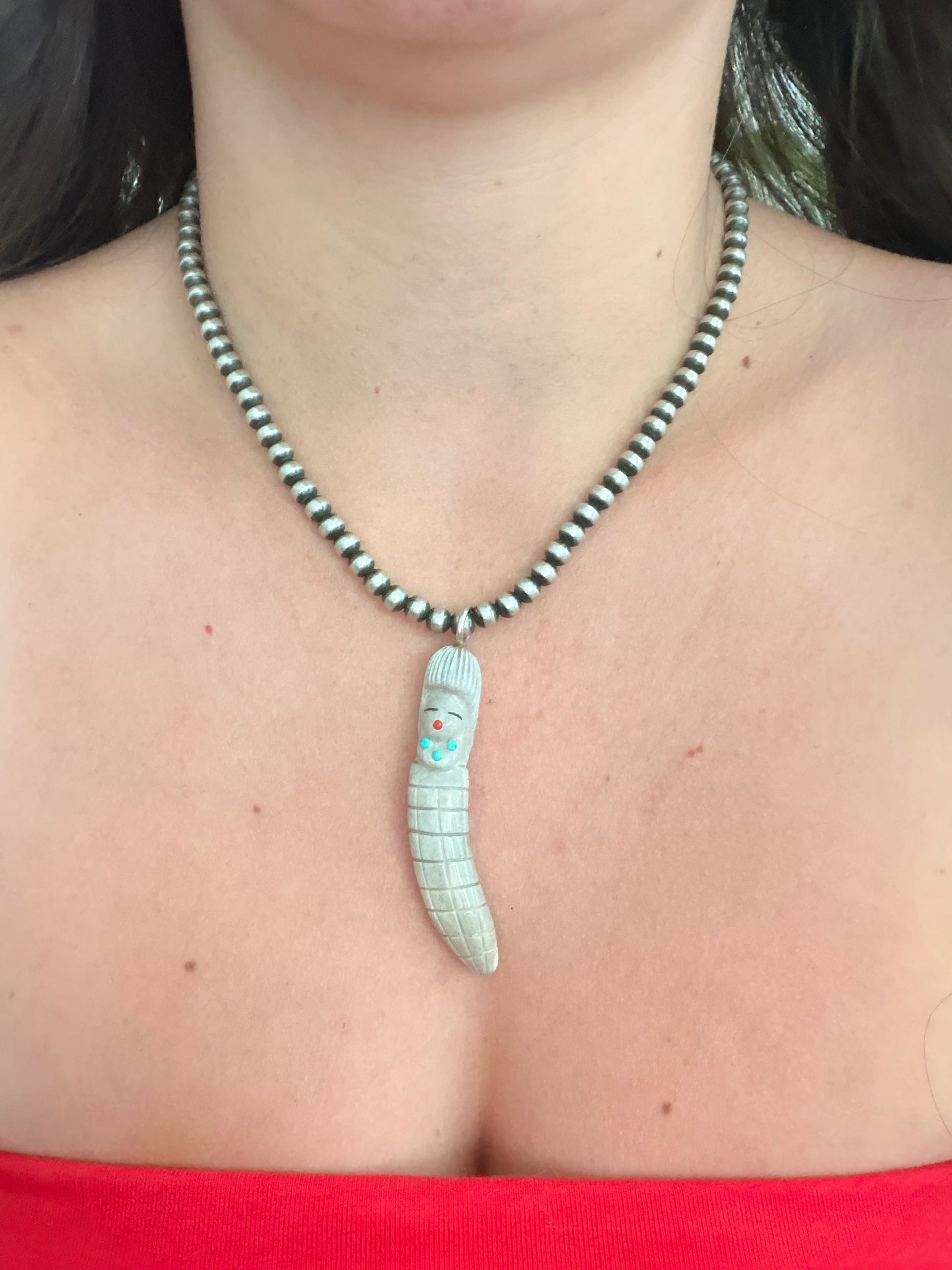Zuni Made Fetish & Sterling Silver Pendant