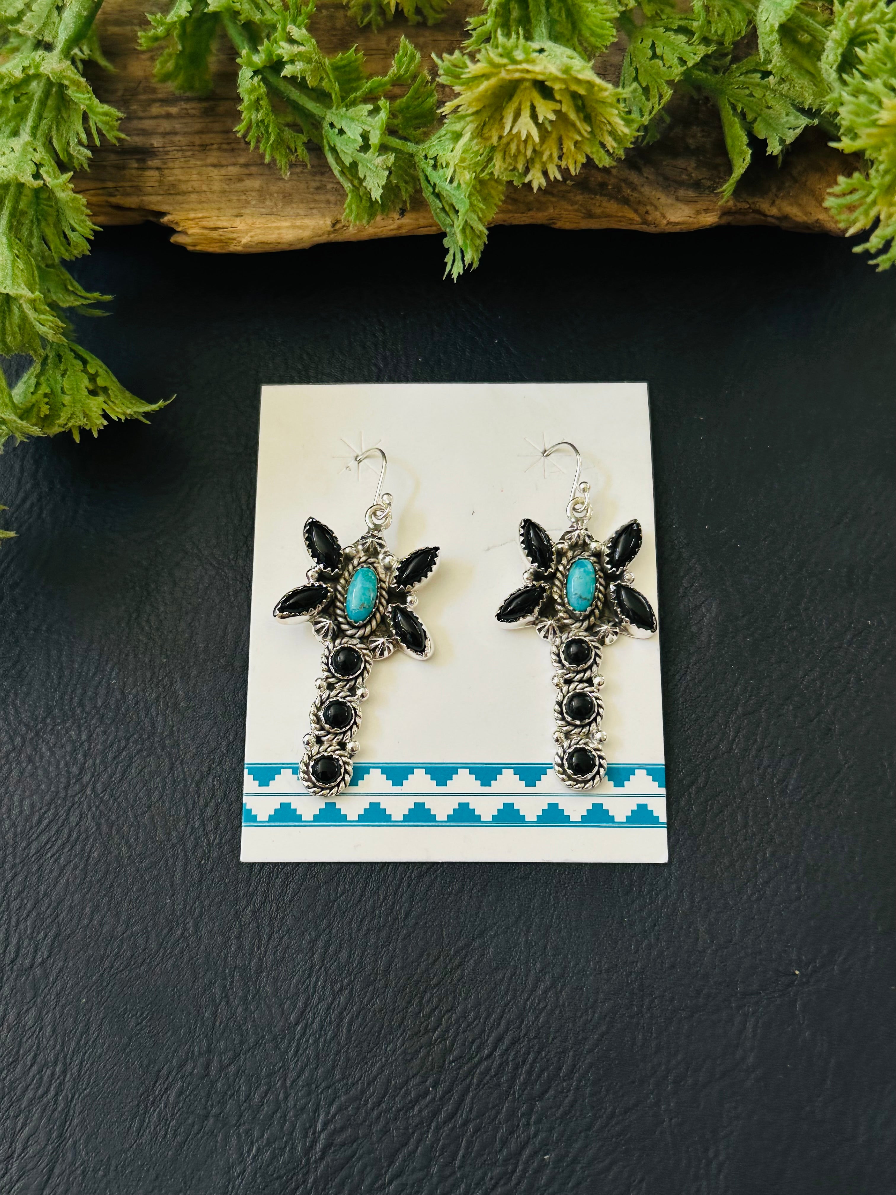 TTD “Whirlwind” Multi Stone & Sterling Silver Dangle Earrings