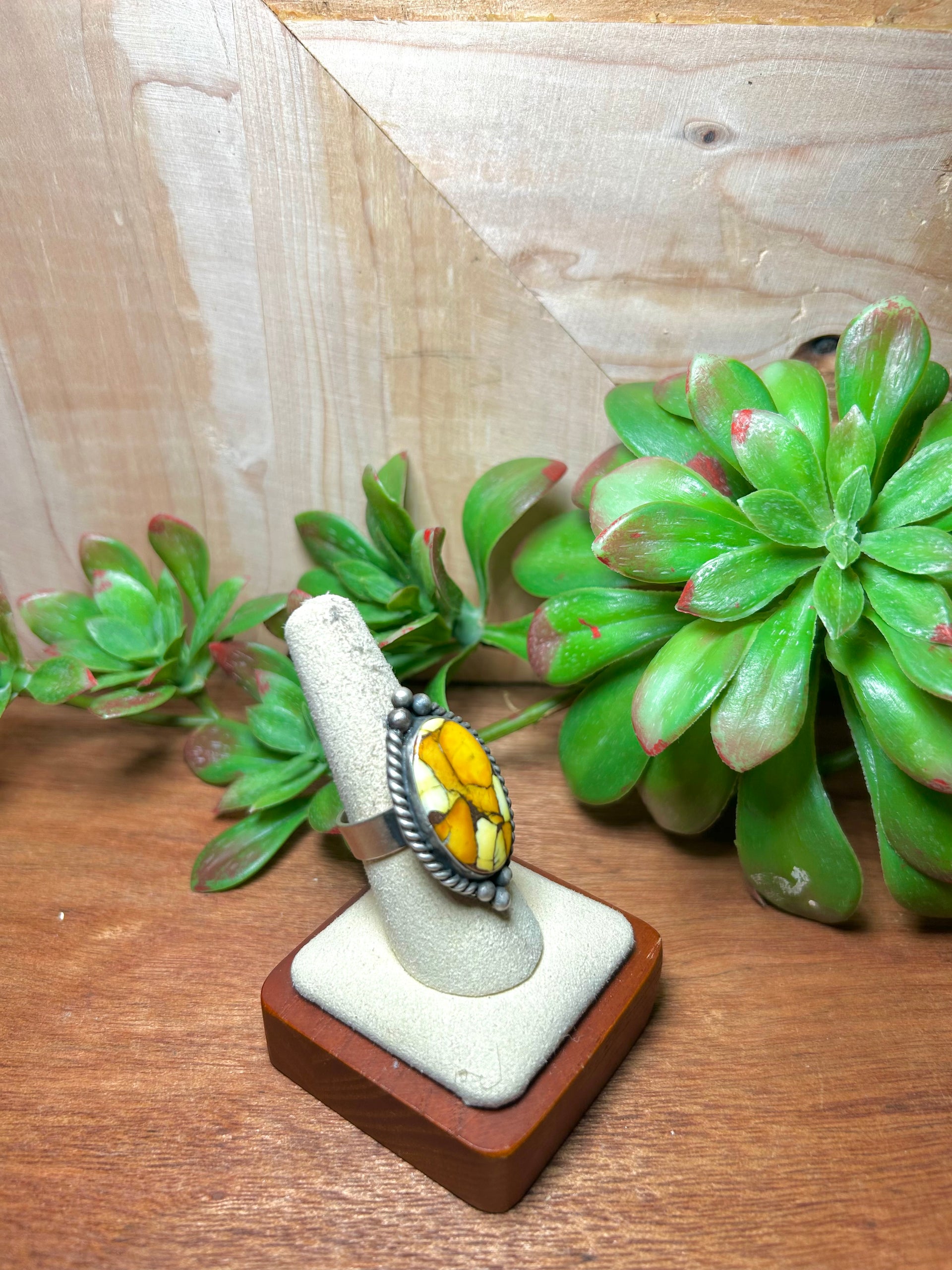 Zachariah David Honey Dahlia & Sterling Silver Adjustable Ring