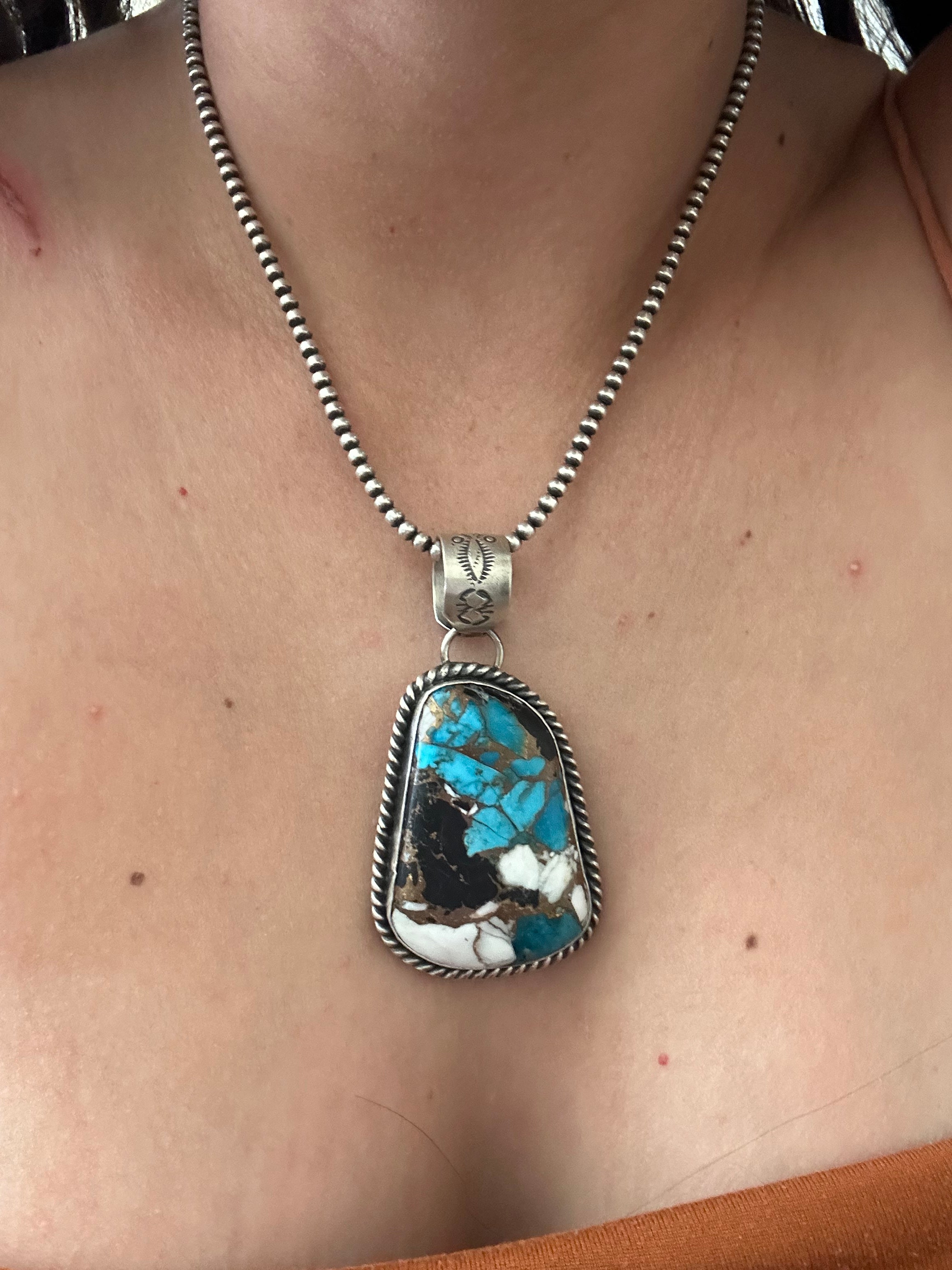 Augustine Largo Mohave Turquoise & Sterling Silver Pendant