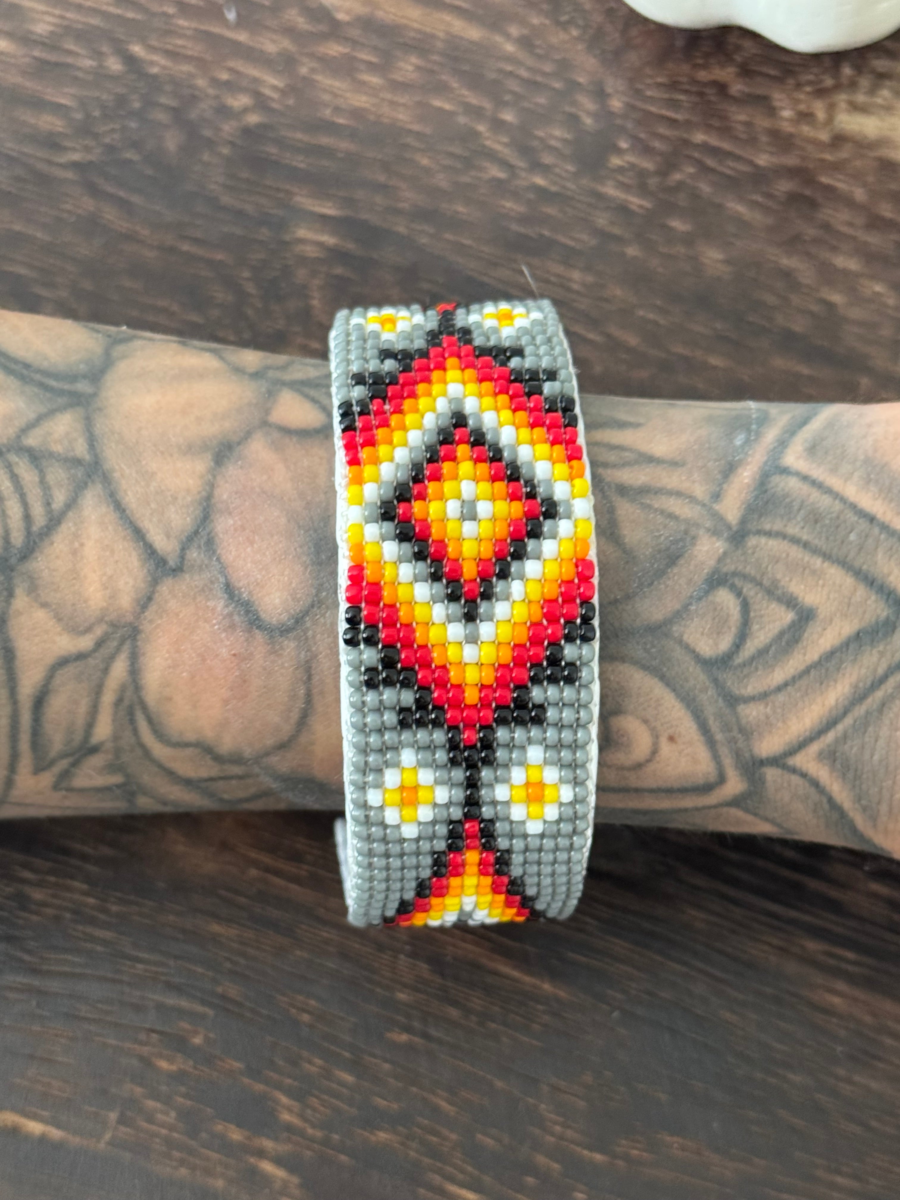 Navajo Made Beaded Bracelet Cuff