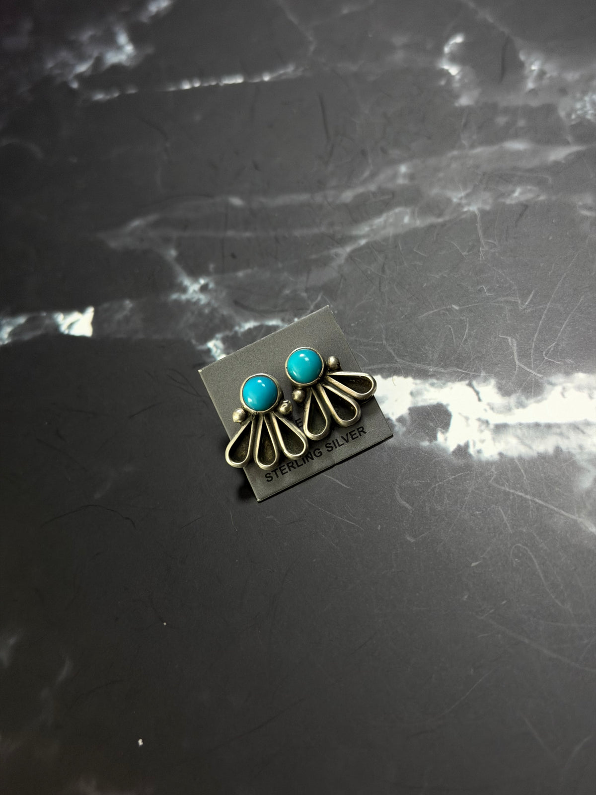 Geraldine James Kingman Turquoise & Sterling Silver Post Earrings