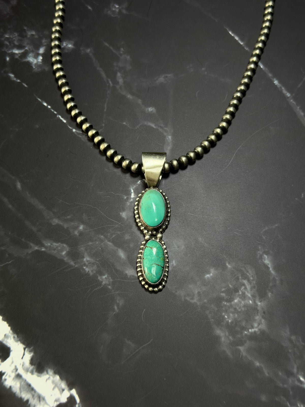 Lydia Begay Kingman Turquoise & Sterling Silver Pendant