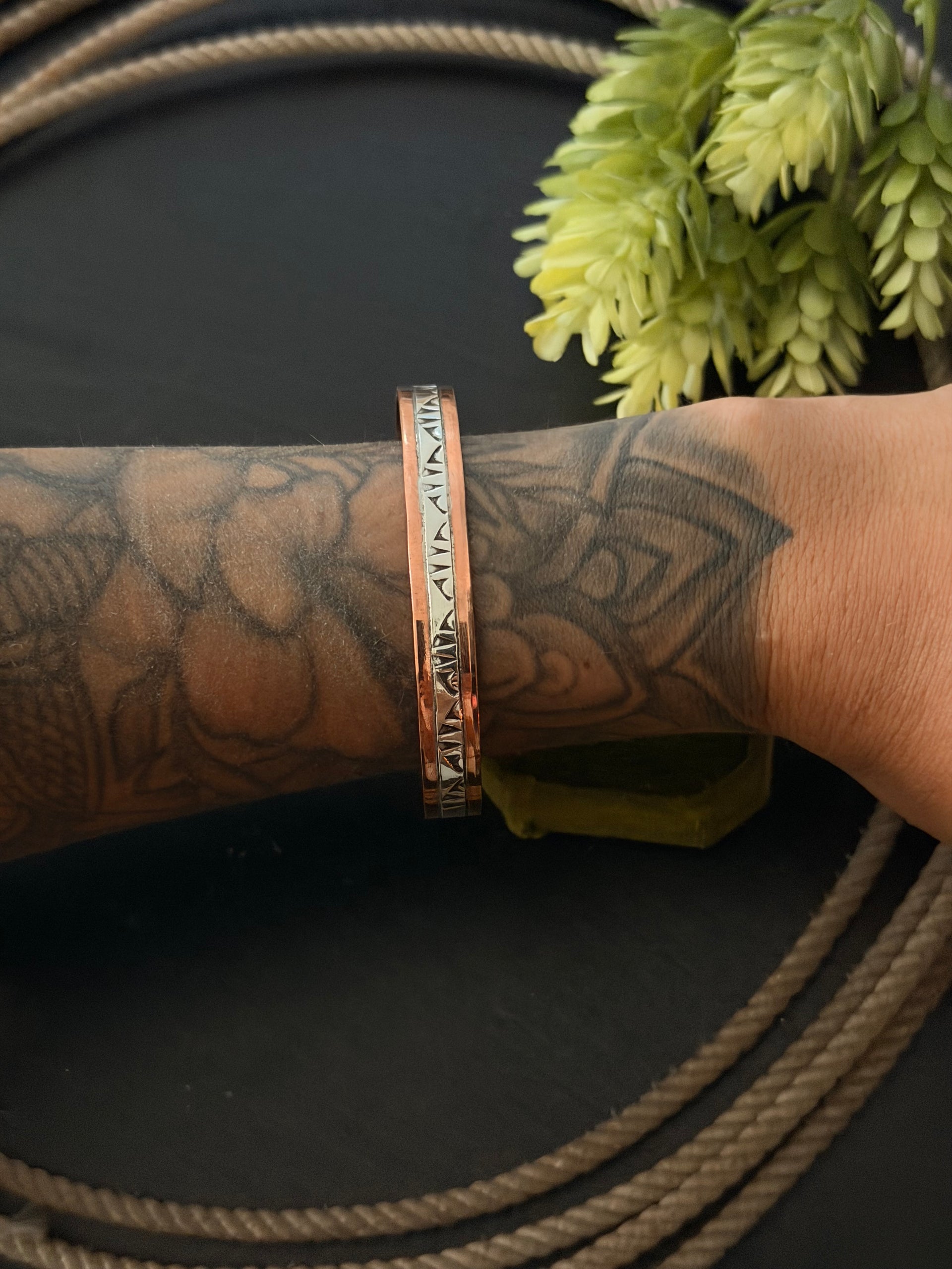 Wylie Secatero Copper & Sterling Silver Cuff Bracelet