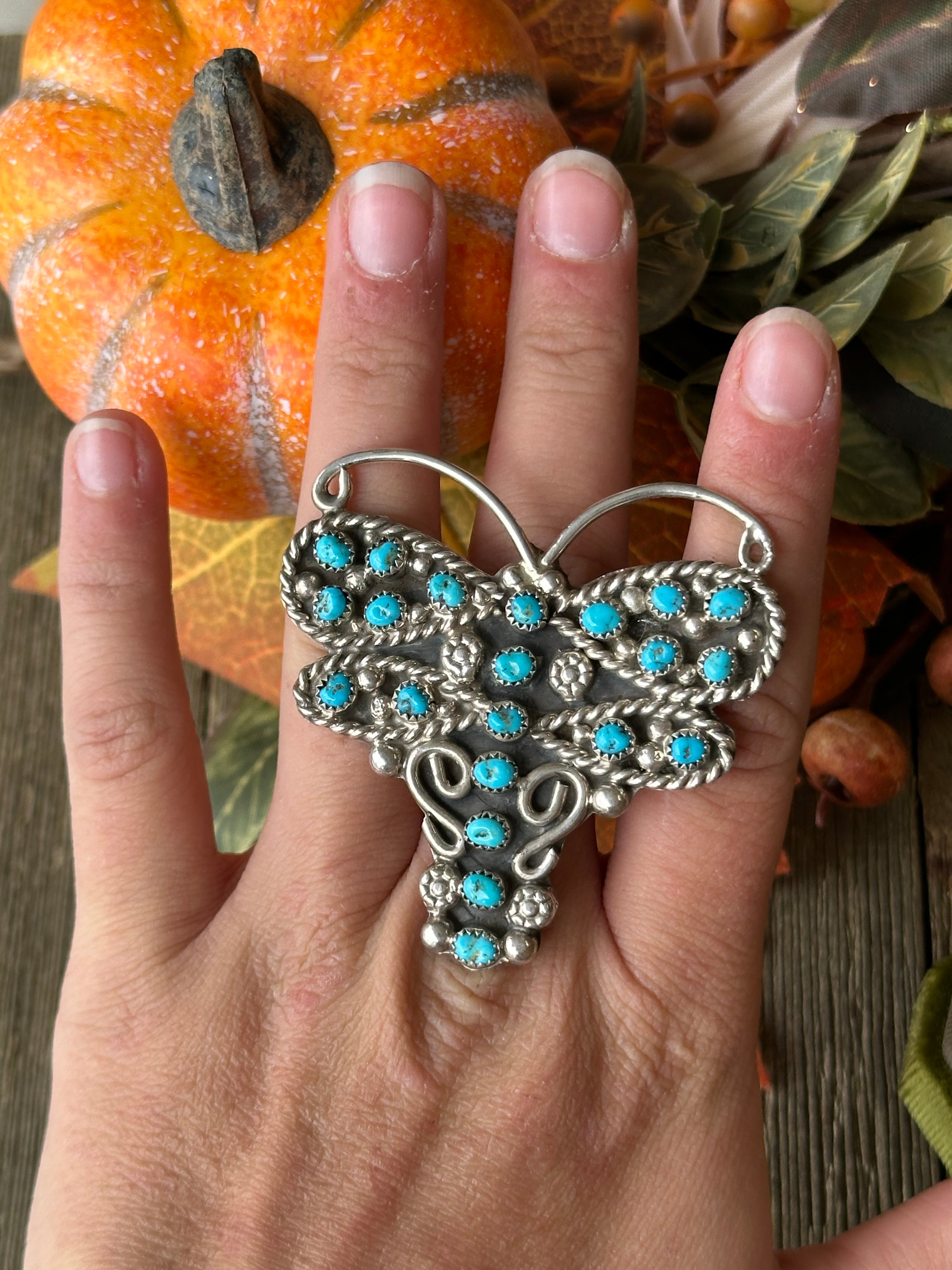 Brendan James Sleeping Beauty Turquoise & Sterling Silver Adjustable Butterfly Ring