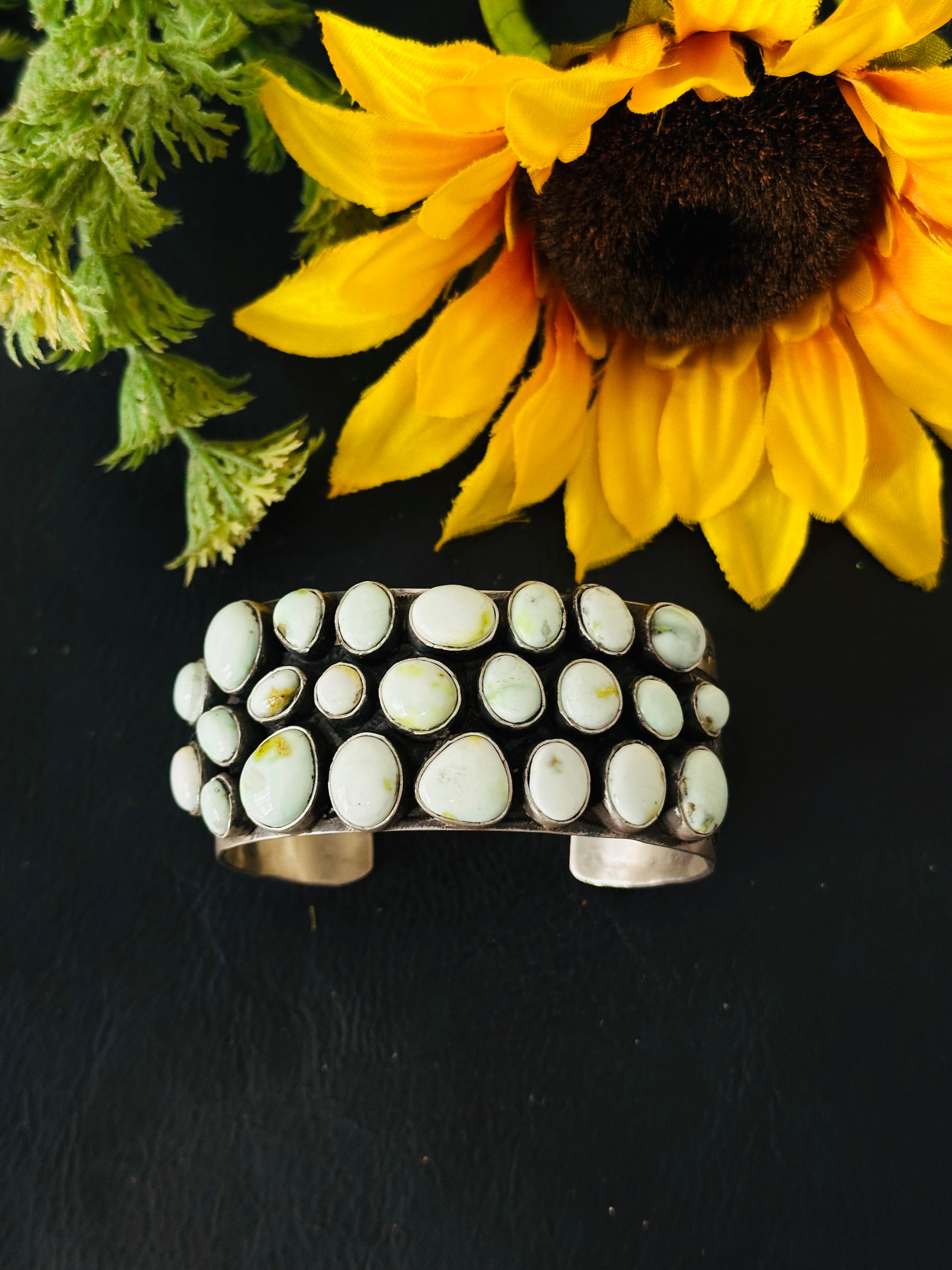 LeRoy James Palomino Variscite & Sterling Silver Cuff Bracelet