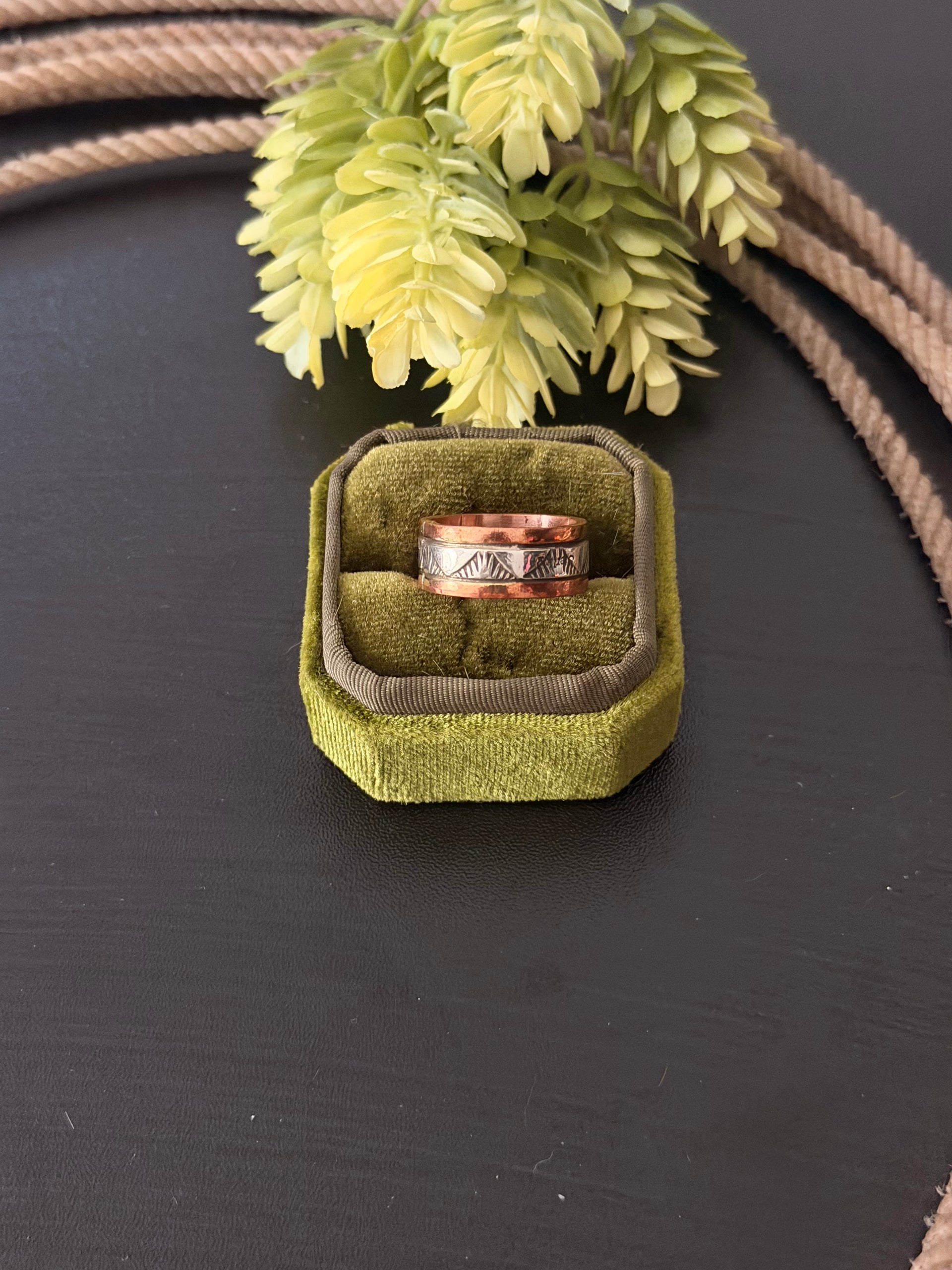 Wylie Salatero Copper & Sterling Silver Ring Size 8.5