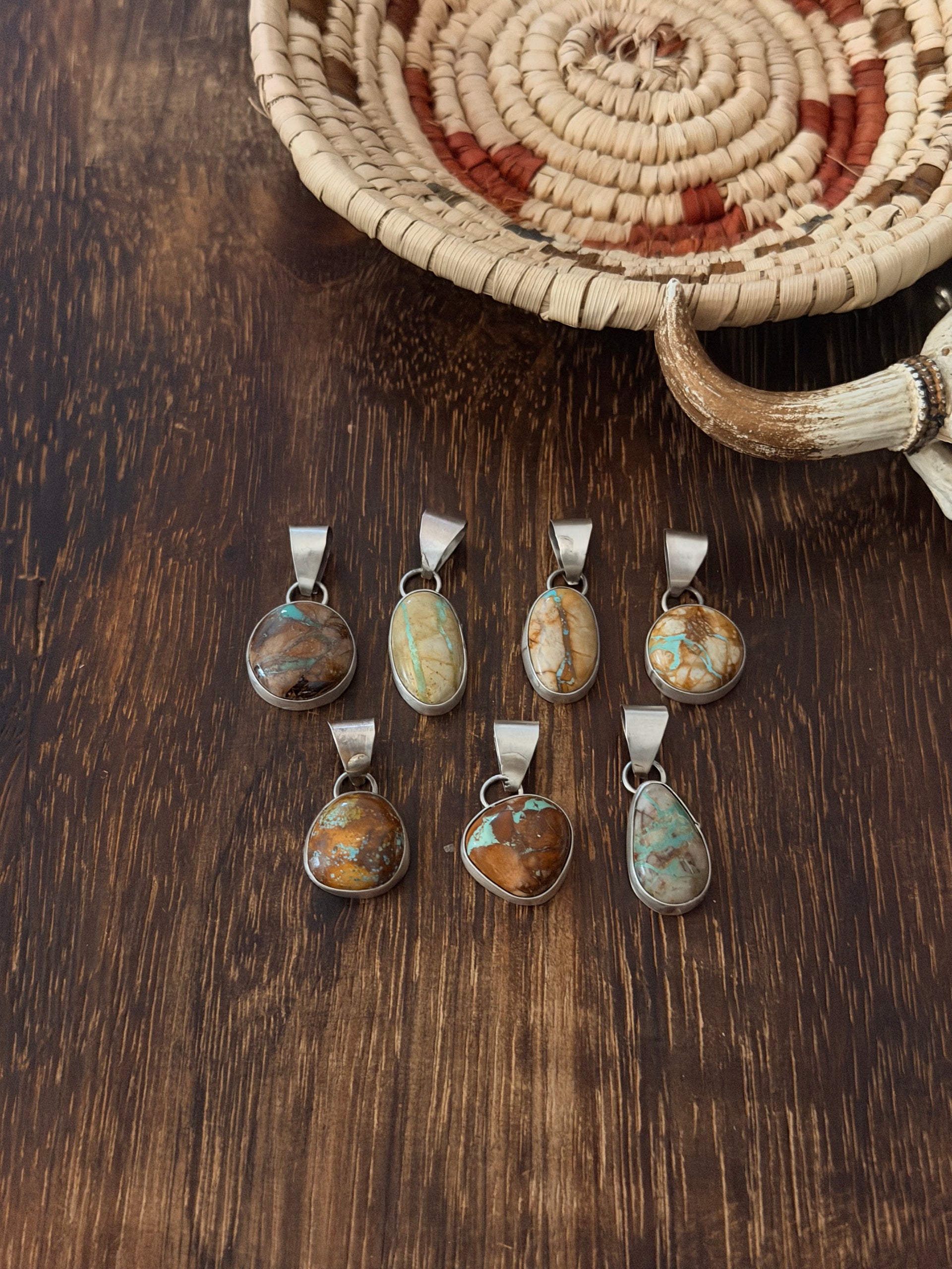 Navajo Made Royston Turquoise & Sterling Silver Pendant