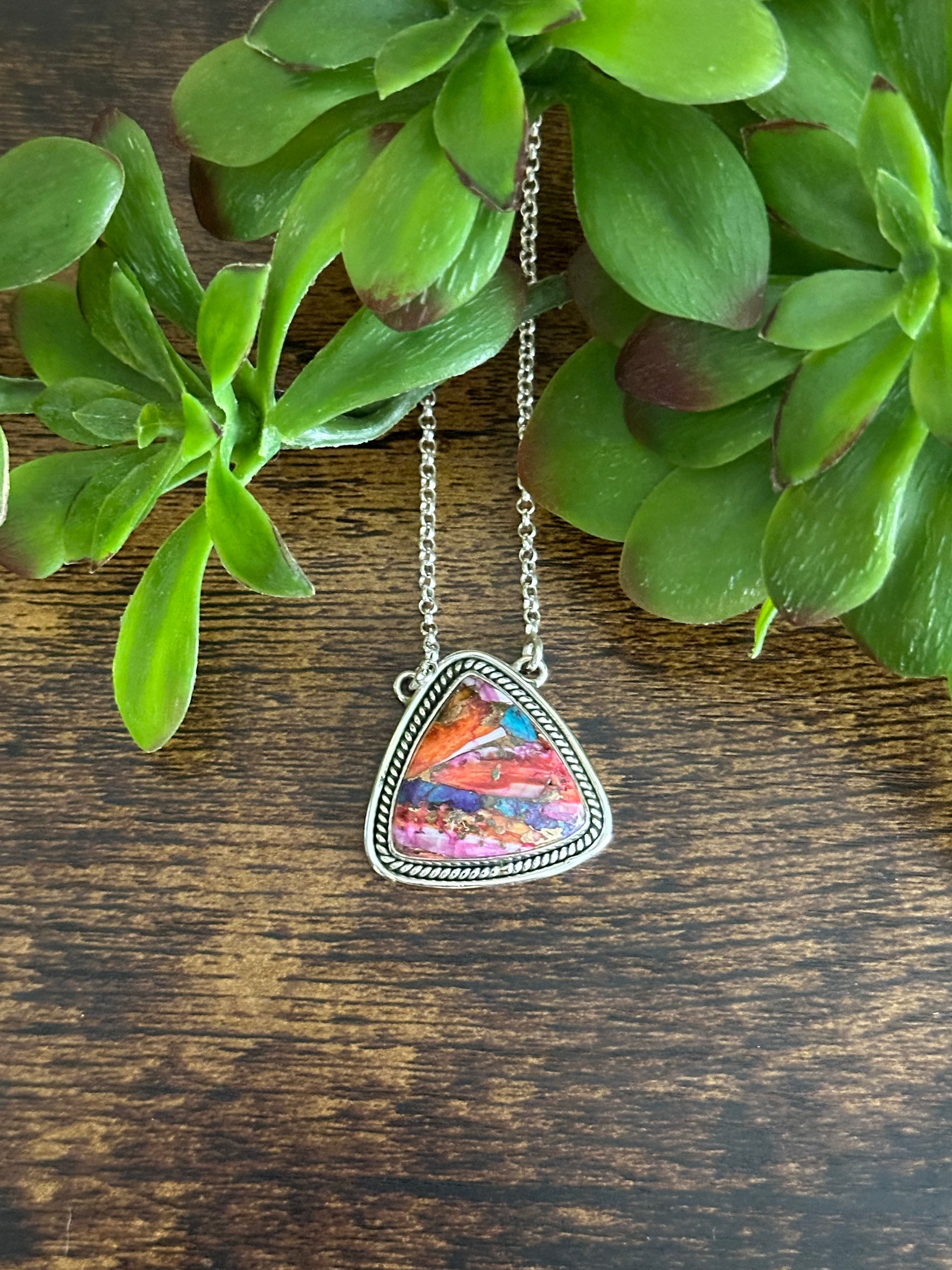 Southwest Made Mohave Turquoise & Sterling Silver Necklace