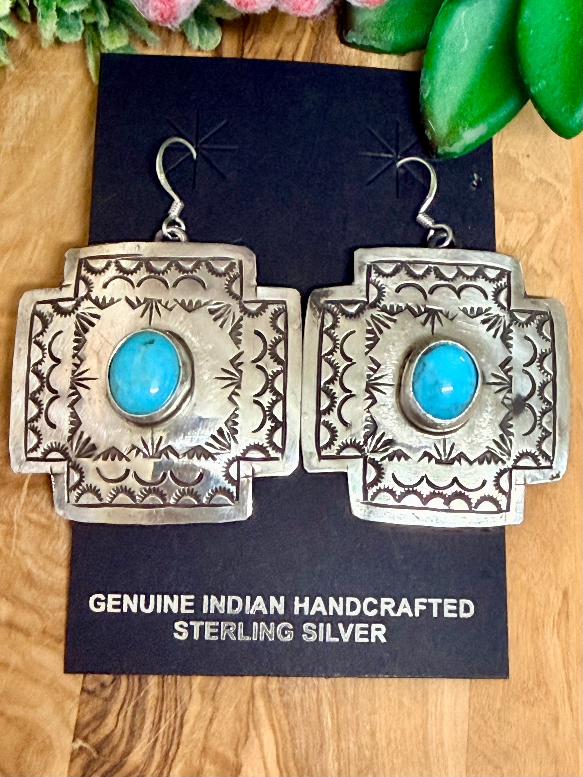 Southwest Handmade Turquoise & Sterling Silver Earrings